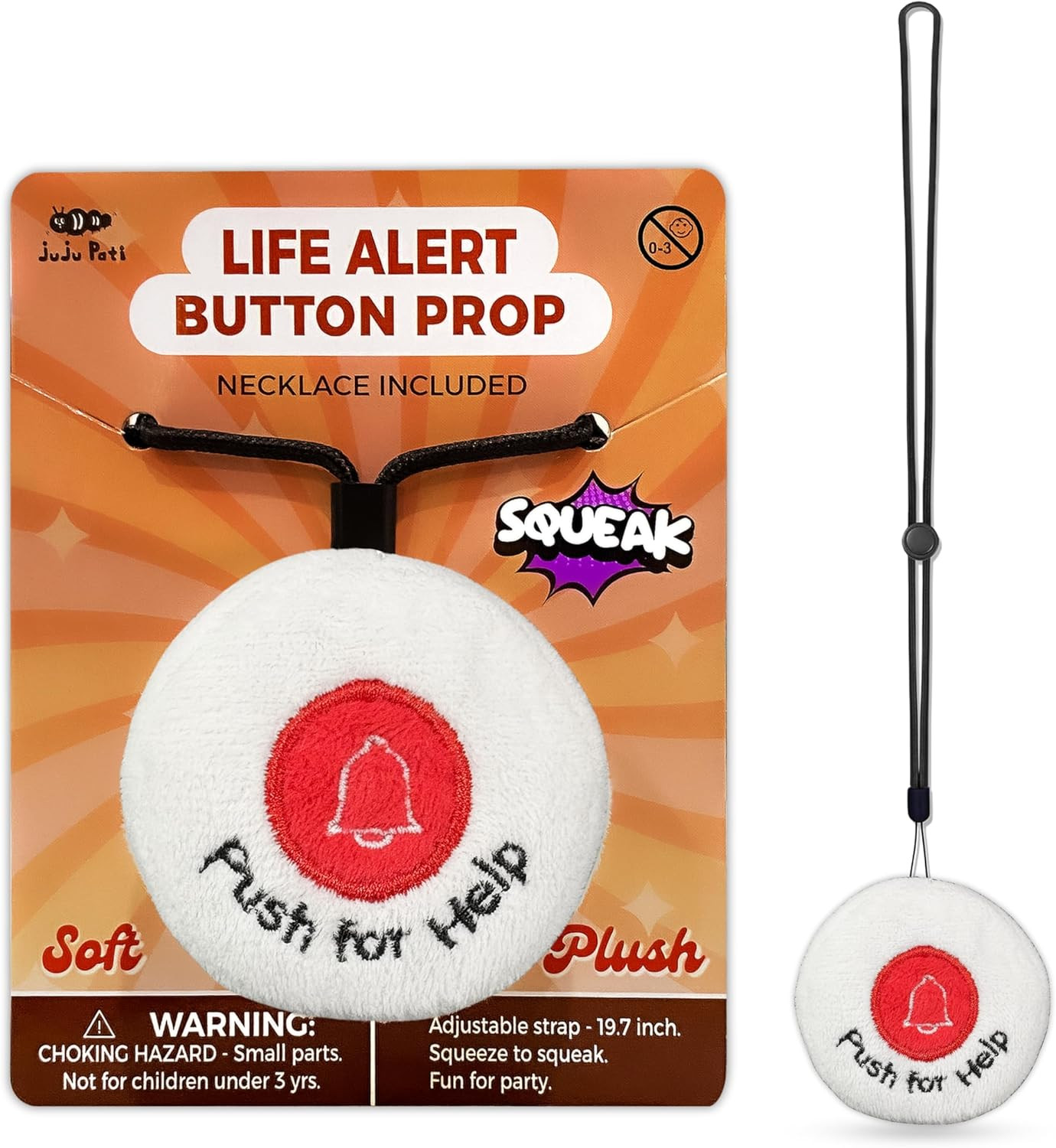 Fake Life Alert Prop for 100 Days of School, Old Person Costume Accessory, Plush
