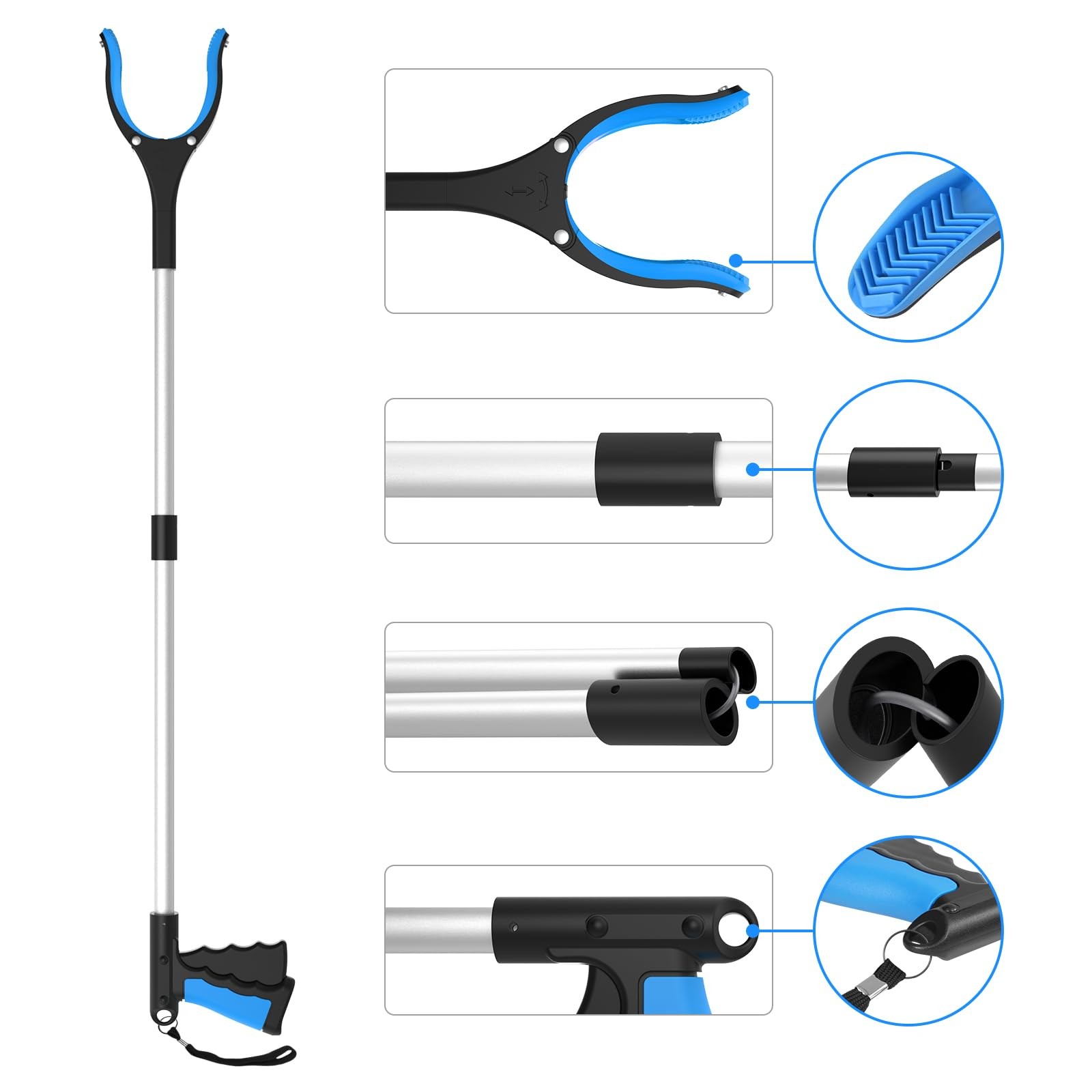 REWKCY 34″ Grabber Reacher Tool, 2-Pack 34-Inch (Pack of 2), Blue&orange