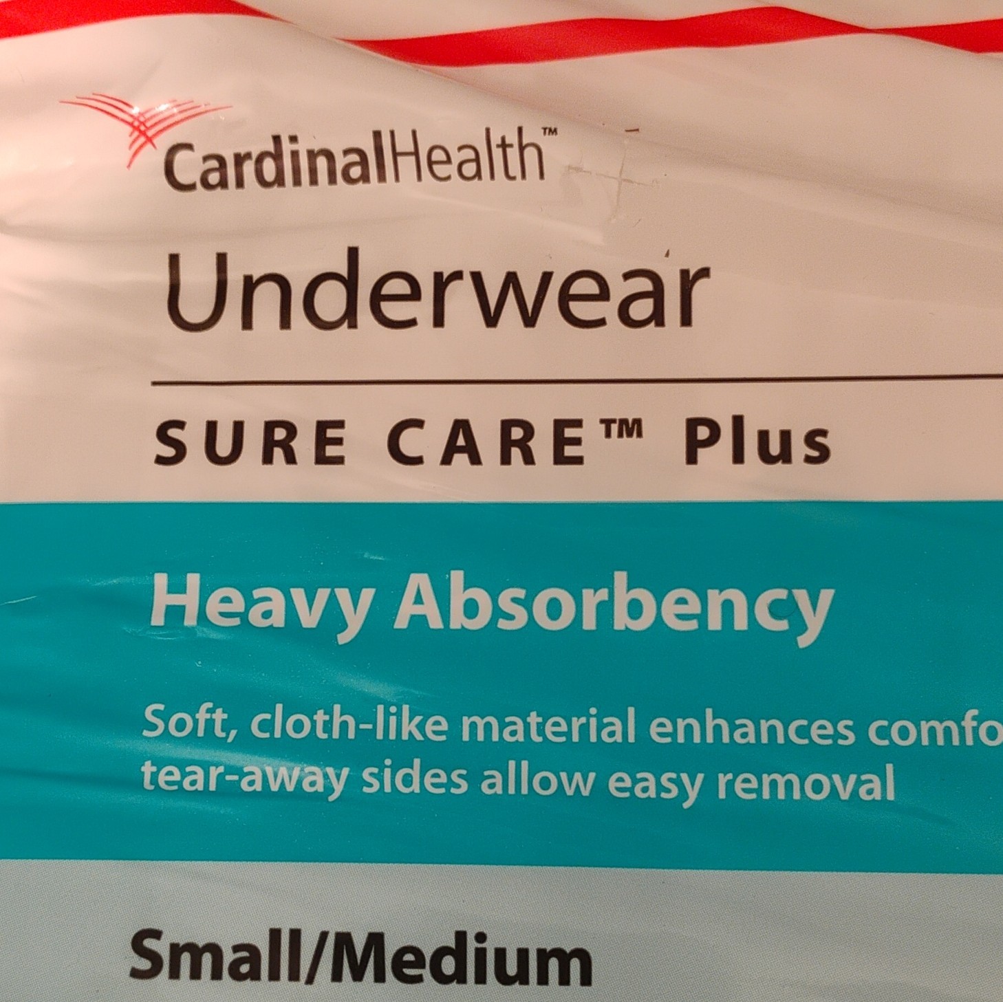 CardinalHealth Sure Care Plus Incontinence Pants Heavy S/M White 20 Ct