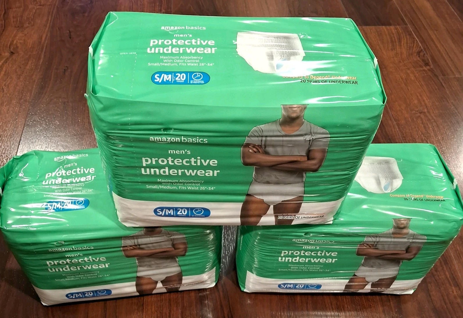 NIB (open box) Men’s Protective Underwear S/M 3 Bags @20 per Bag Total 60 Pairs
