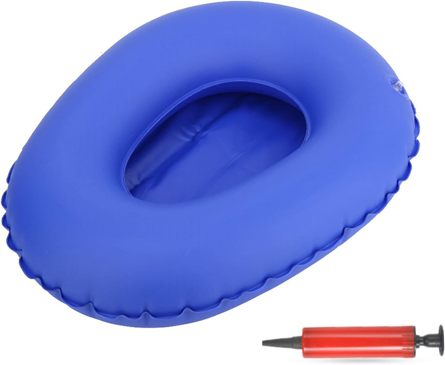 Washable Portable Air Inflation Bedpan, Blue Bed Pan Inflatable Stool Bedsore To
