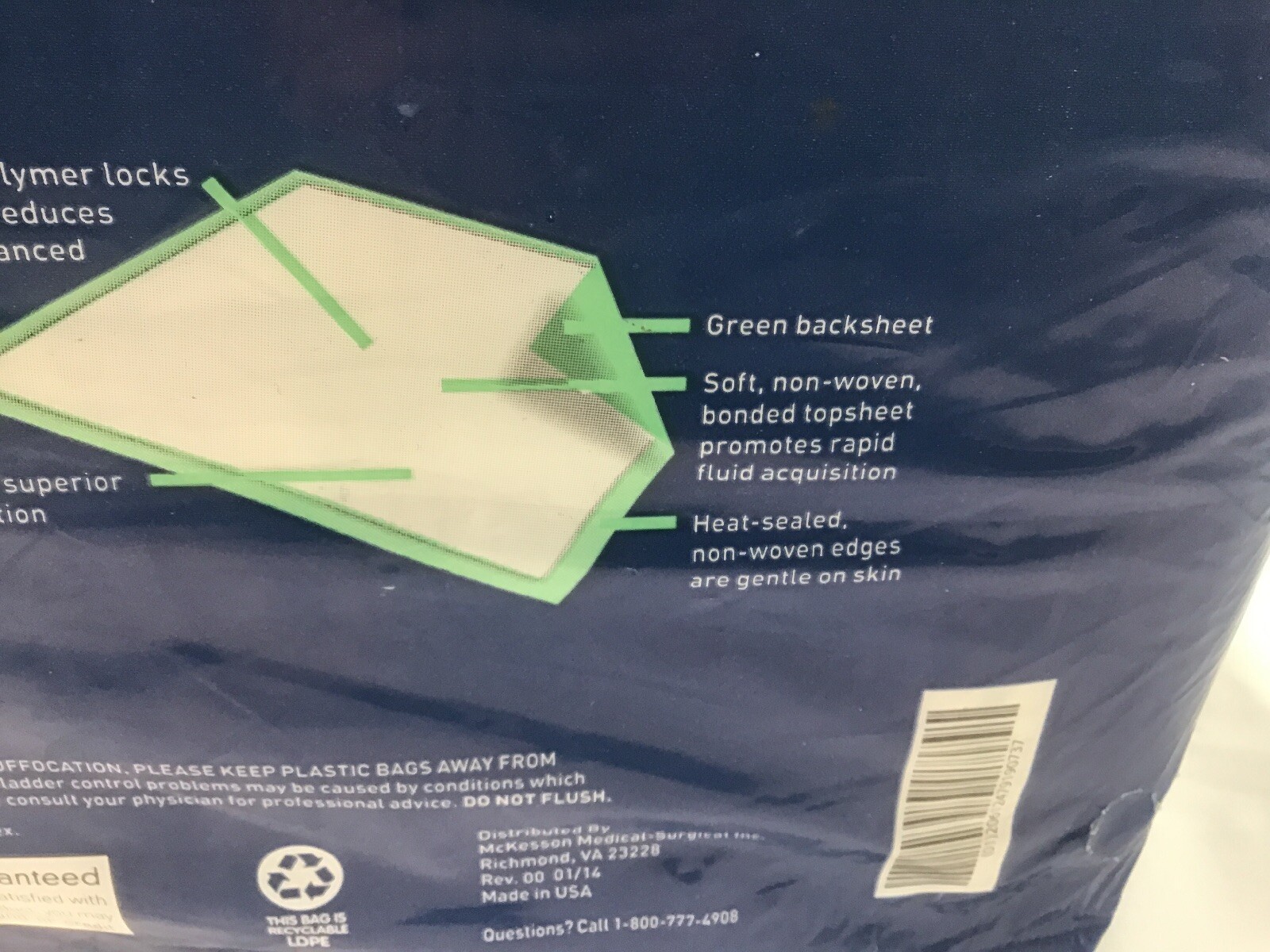 McKesson Underpads Regular 30″ x 36″ Moderate Absorbency 10 Count UPMD3036