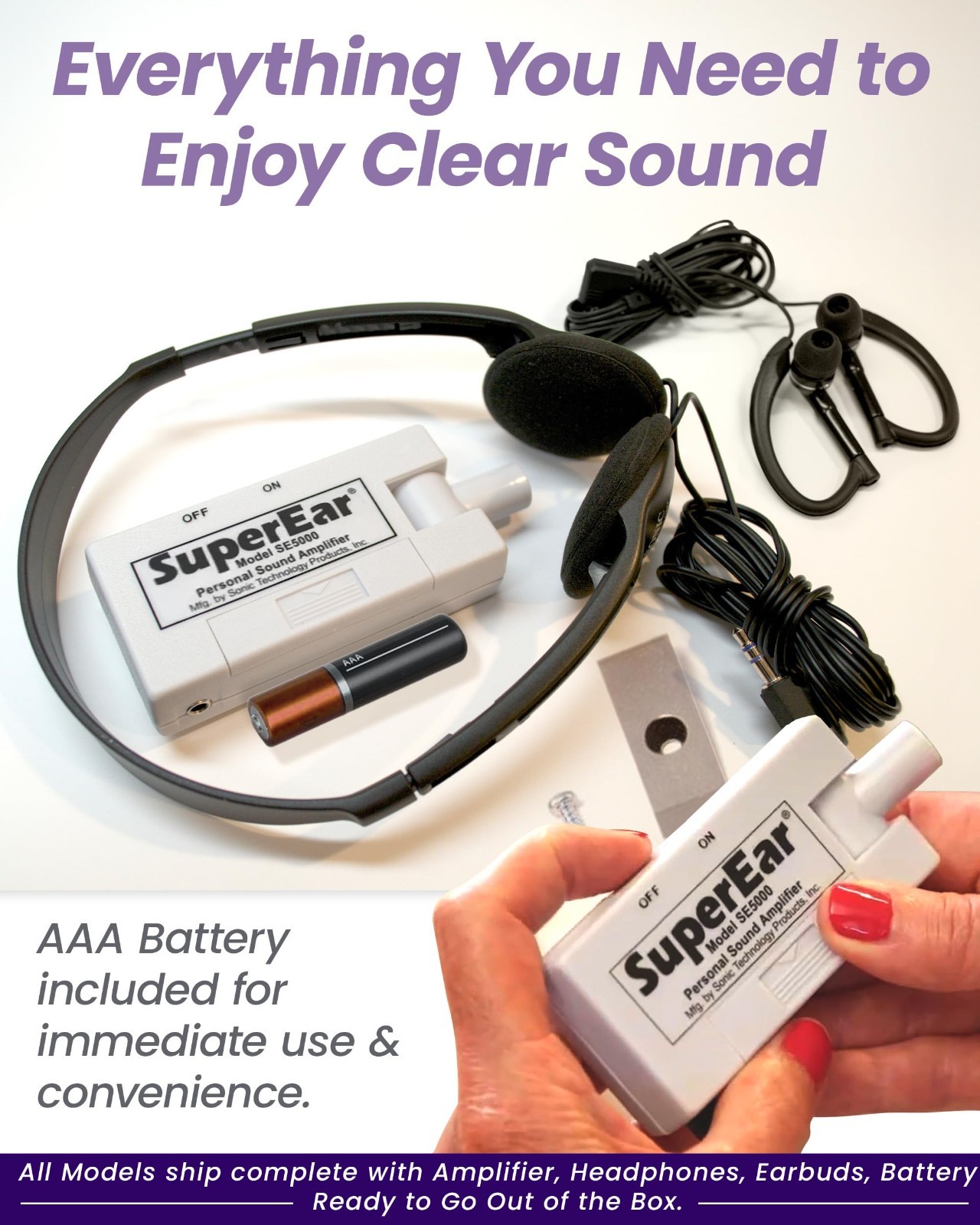 Hearing Amplifier Personal Headphones – Sound Enhancer, Audio Accessories