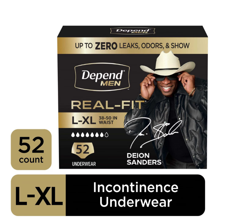 Depend Real Fit Men Incontinence Underwear L/XL 52 Count Adult Diapers
