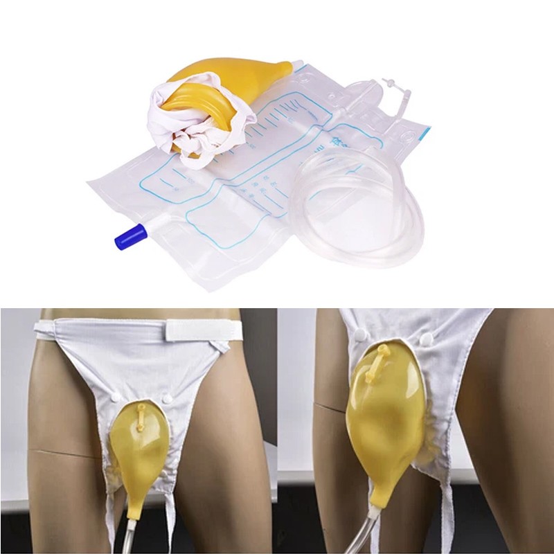 2Pcs US Urinal Bag Reusable Silicone External Urine Catheter Collector Bag Aids