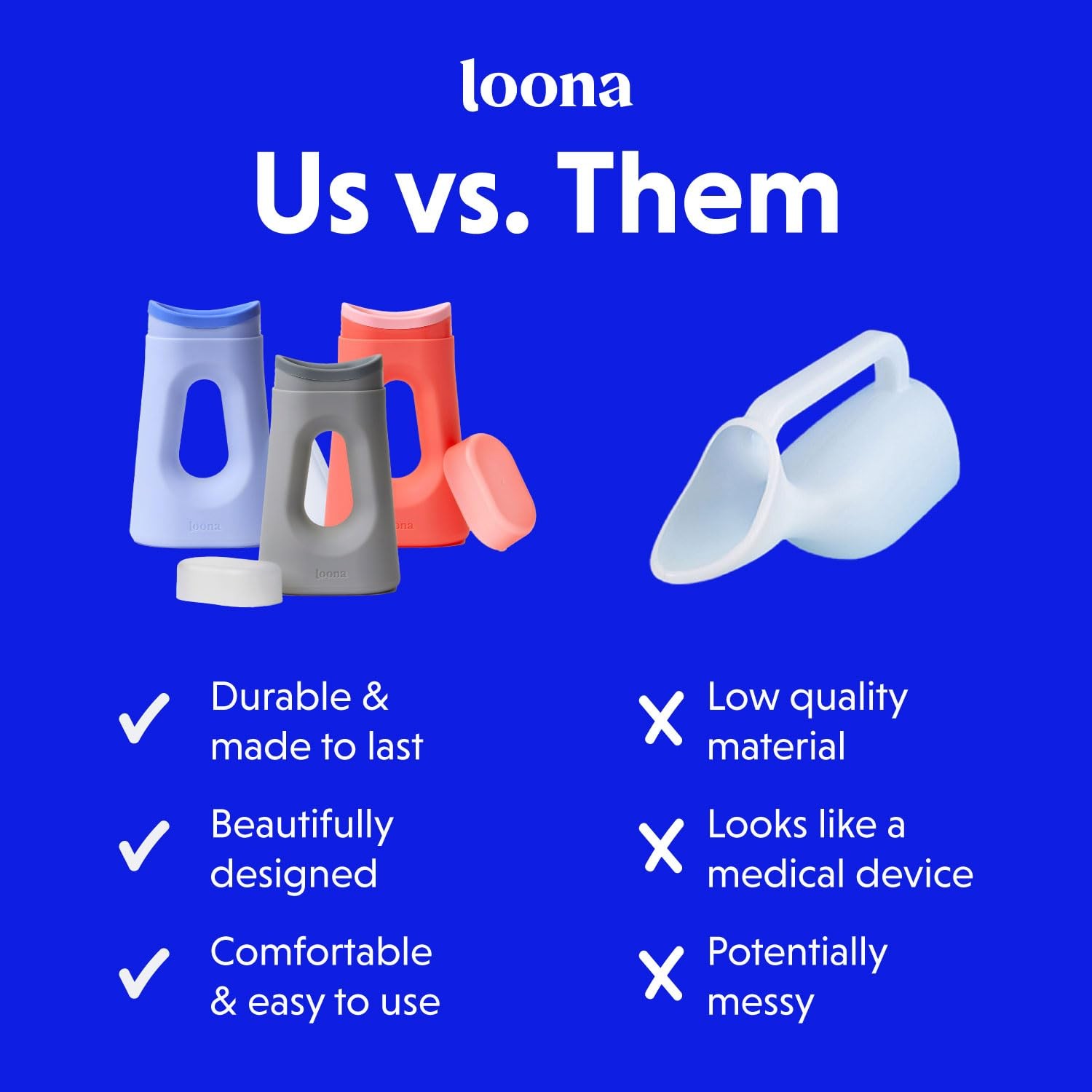 Loona Premium Female Urinal – Quiet, No Splash Design for Women – Ideal for B…
