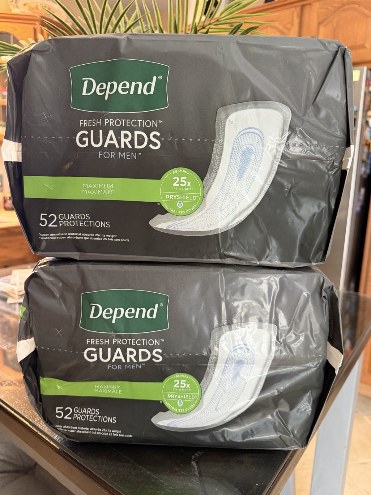 New 2 packs 52 X 2 = 104 Depend Incontinence Guards for Men, Maximum New MIP