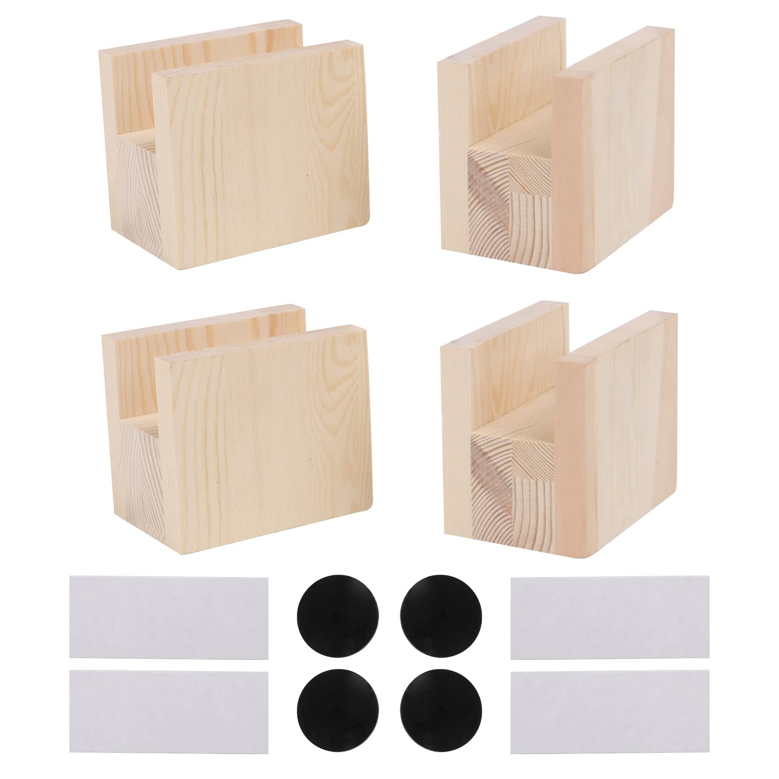 4 PCS Non Square Solid Wood Furniture Legs Height Risers Extenders Sofa Desk
