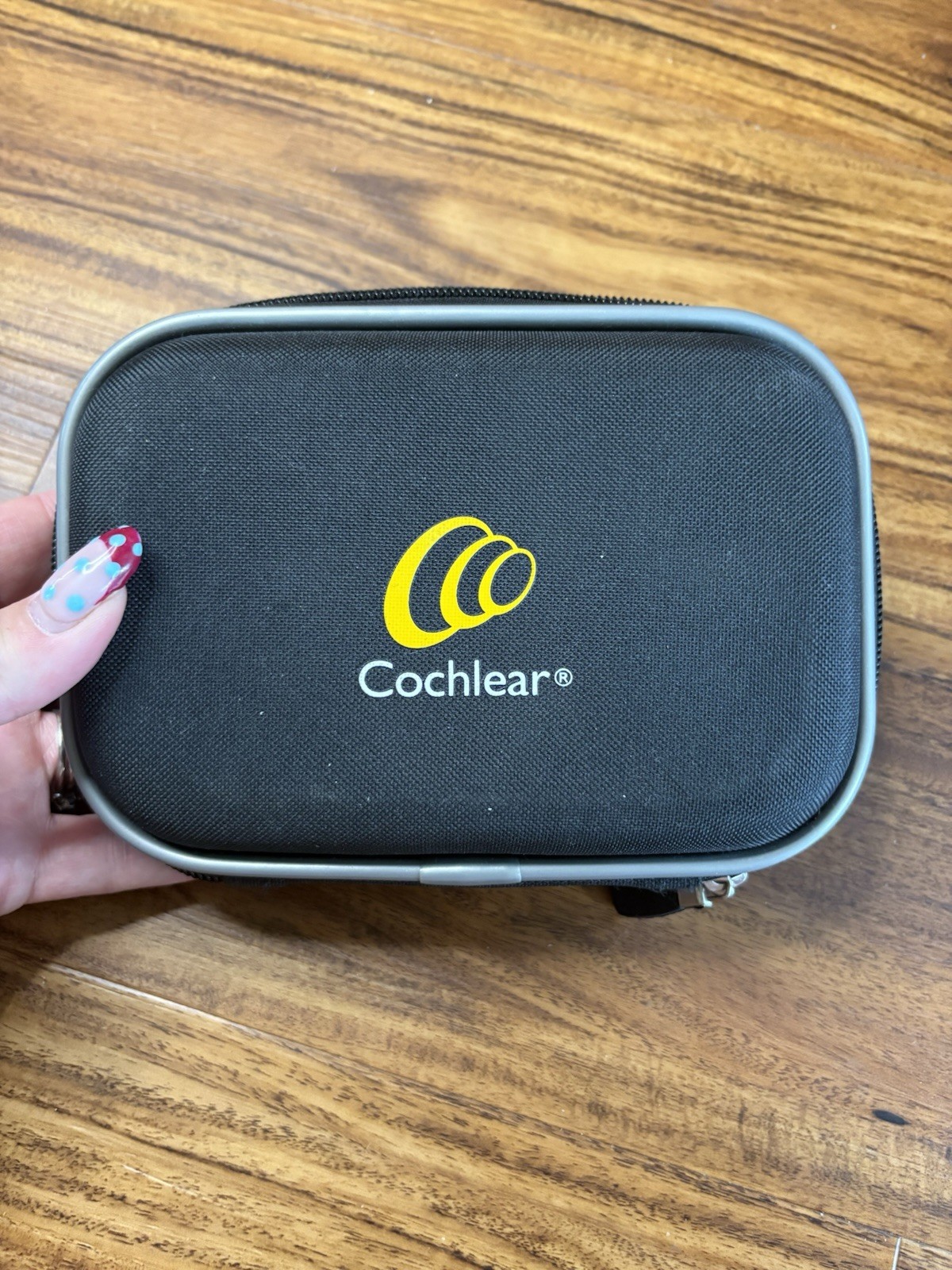 4 Cochlear Hearing Aid Accessory Storage Case Black Zippered Hardcase