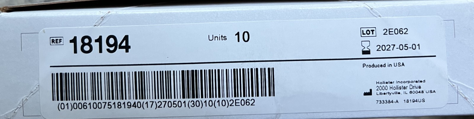 Hollister Colostomy Drainable Pouch Flat Trim to Fit Wear with 12in Length 10 ct