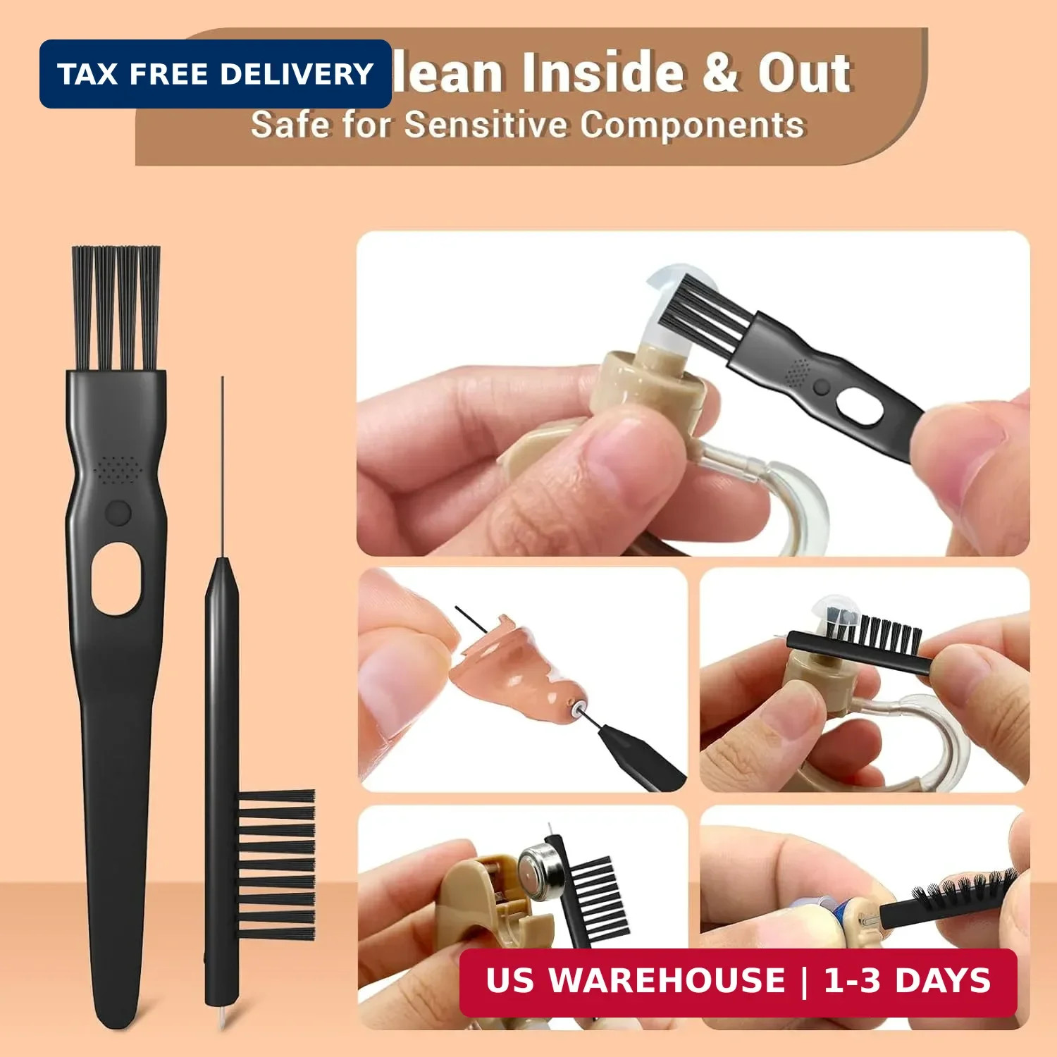 Premium Hearing Aid Cleaning Kit – Compatible with Rechargeable Hearing Aid with