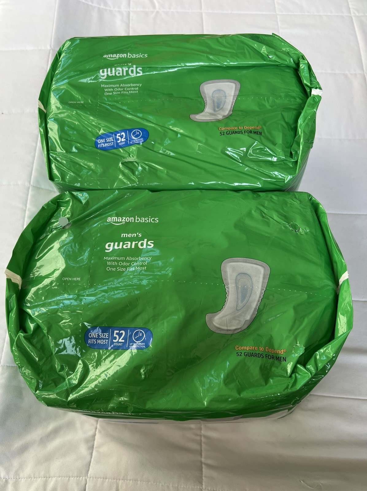 Incontinence Guards 104 Count Men’s Amazon Basics Protective One Size Fits Most