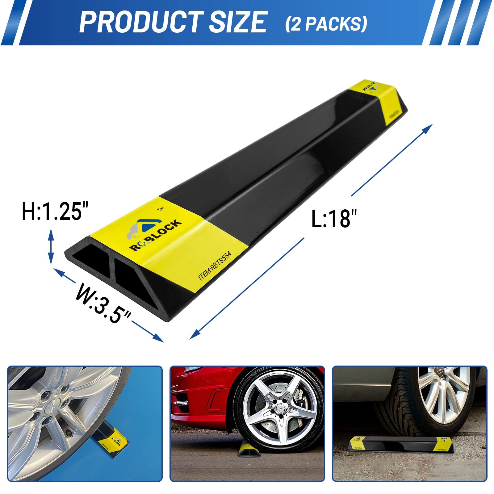 18” Heavy Duty Car Stoppers for Garage, Parking Aid Gadgets Protects Car and…