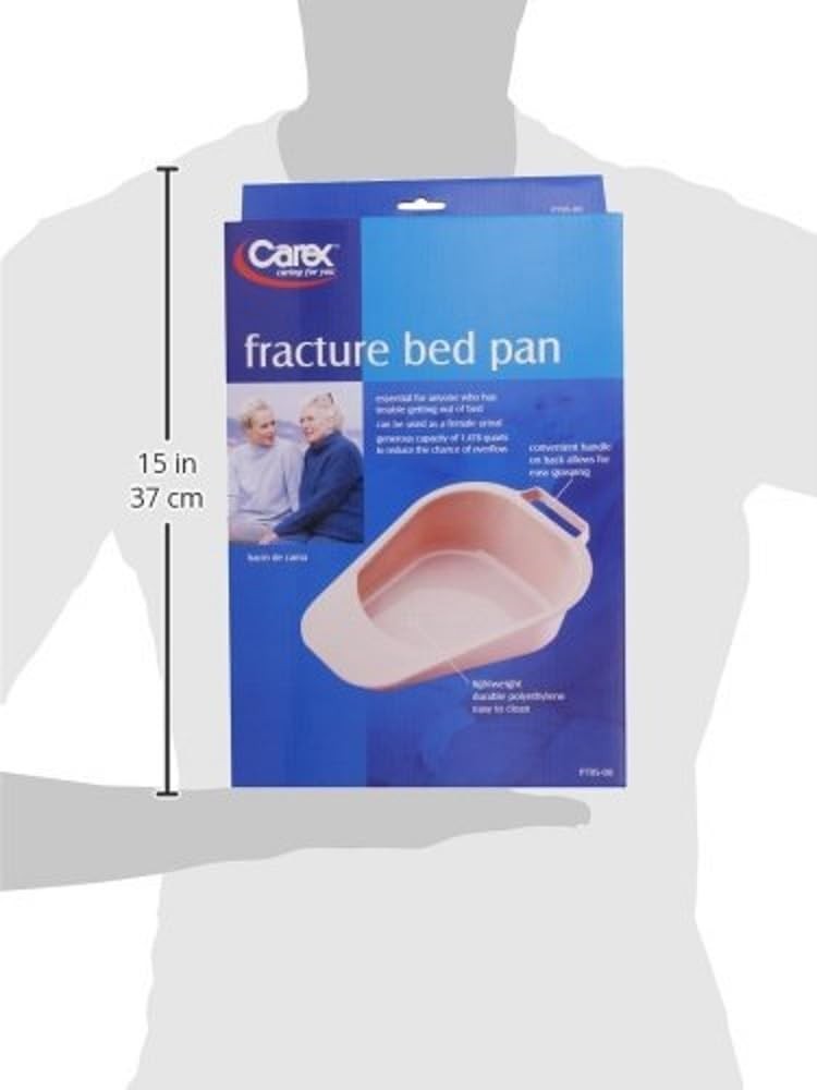 Fracture Bed Pan with 47.3 Oz Capacity, Portable Bed Pans for Elderly, Easy Clea