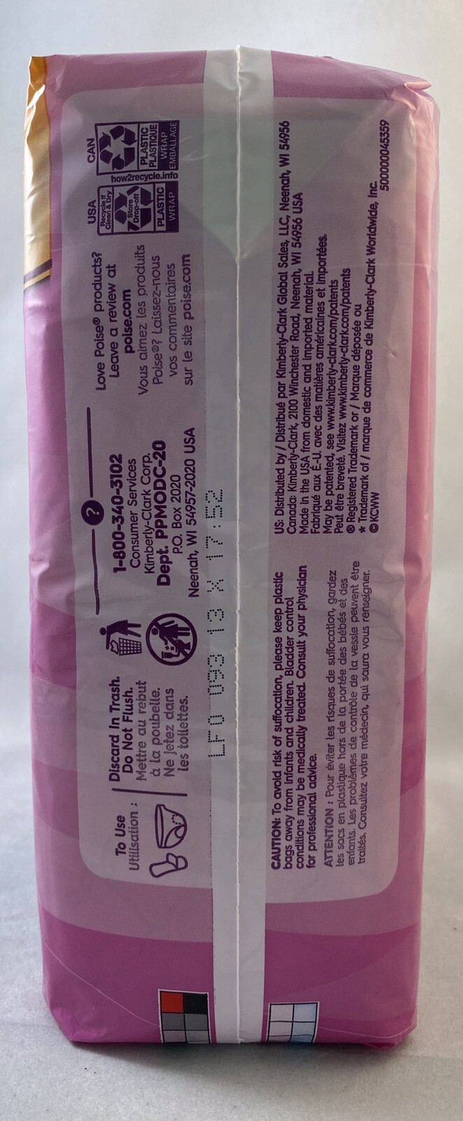 2x Poise Incontinence Pads Regular Length Level 4 Absorbency (40 Total Pads)