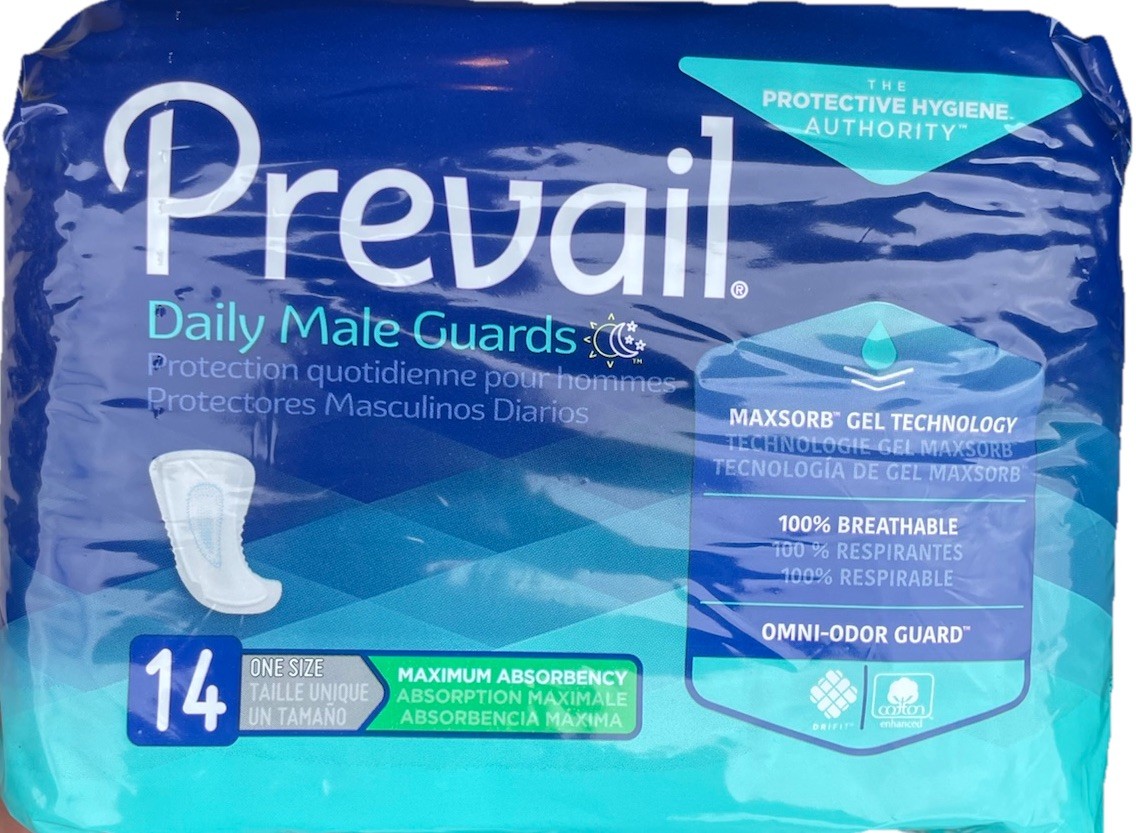 Prevail Daily Male Guards Incontinence Pads, 14 Count – 1 Pack NEW!