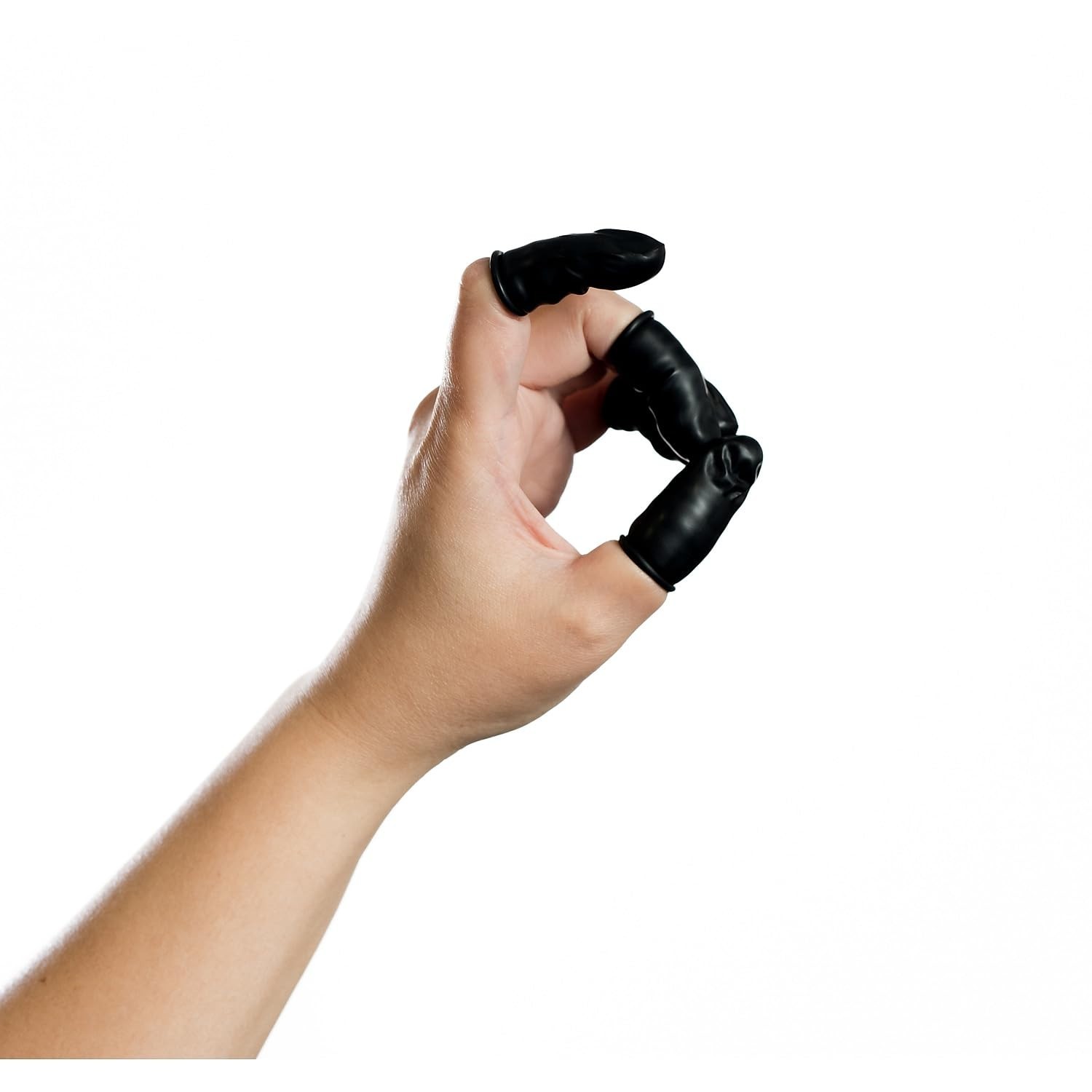 Conductive Latex Finger Cots, Large Black Pack of 720 – Ideal for ESD Protection