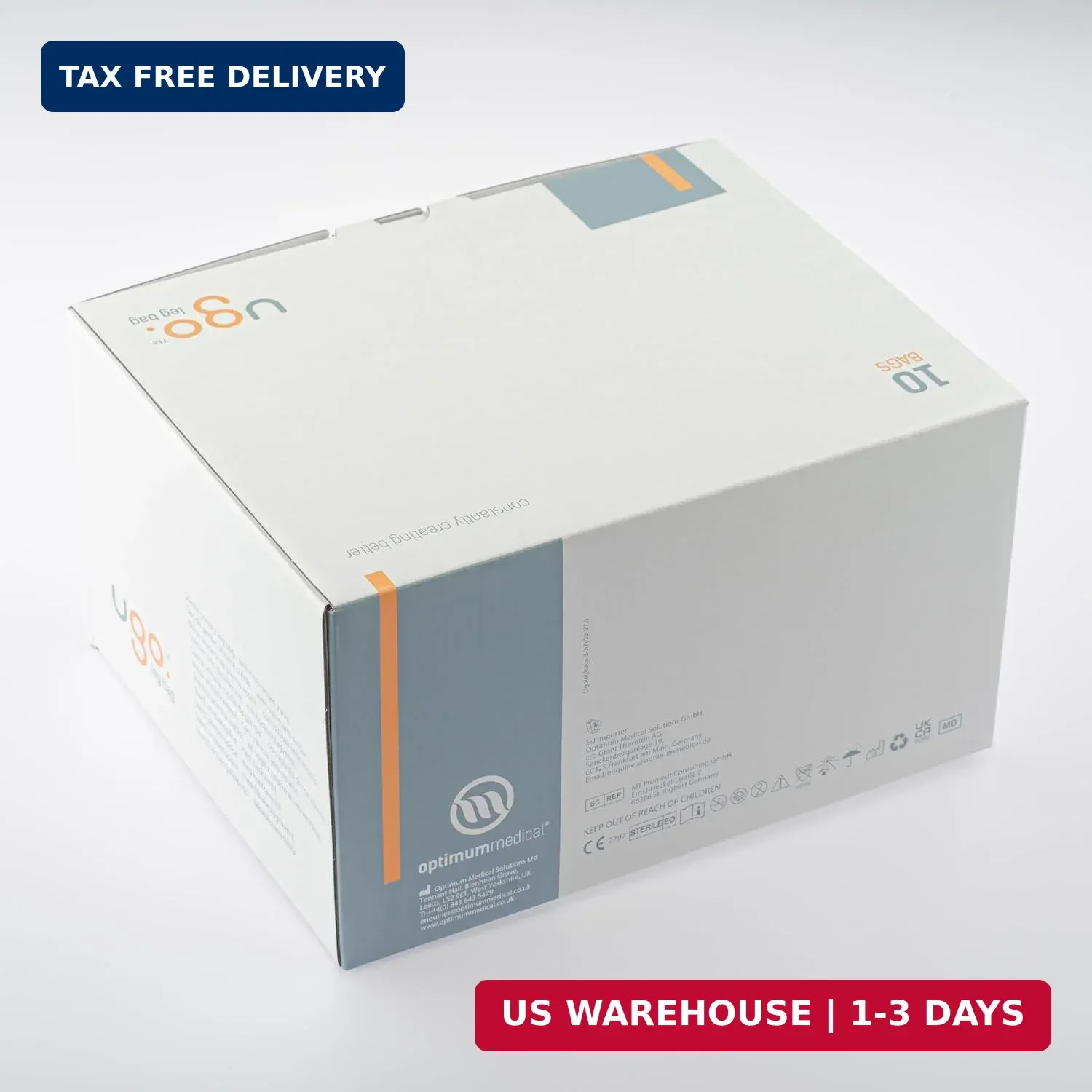 Ugo Leg Bags (x10) – Urine Drainage Bags/Catheter Leg Bags, T Tap or Lever Tap w