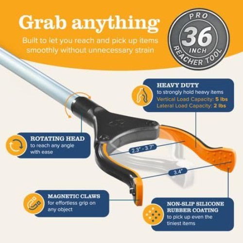 Trash Picker Upper Grabber Tool – 36″ Pack of 2
