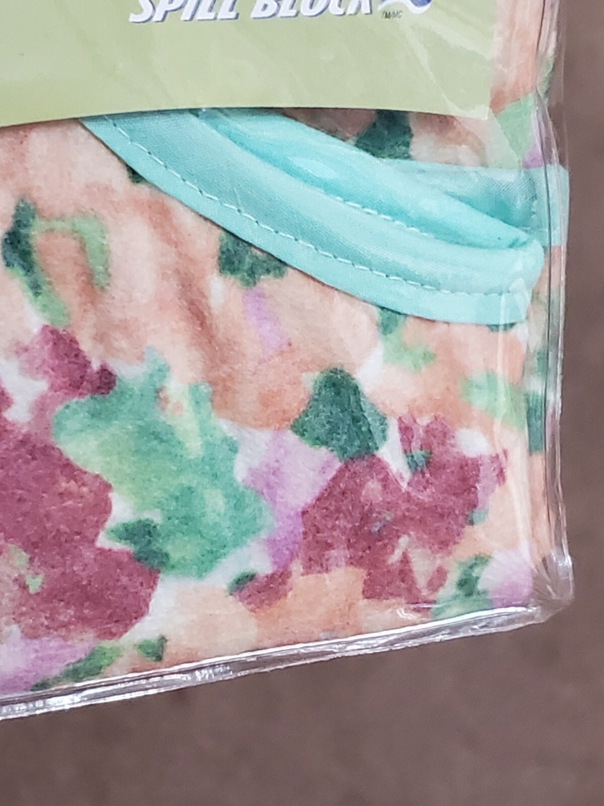 Priva Mealtime Protector Bib Adult One Size Fits All Aqua Floral Pastels NEW