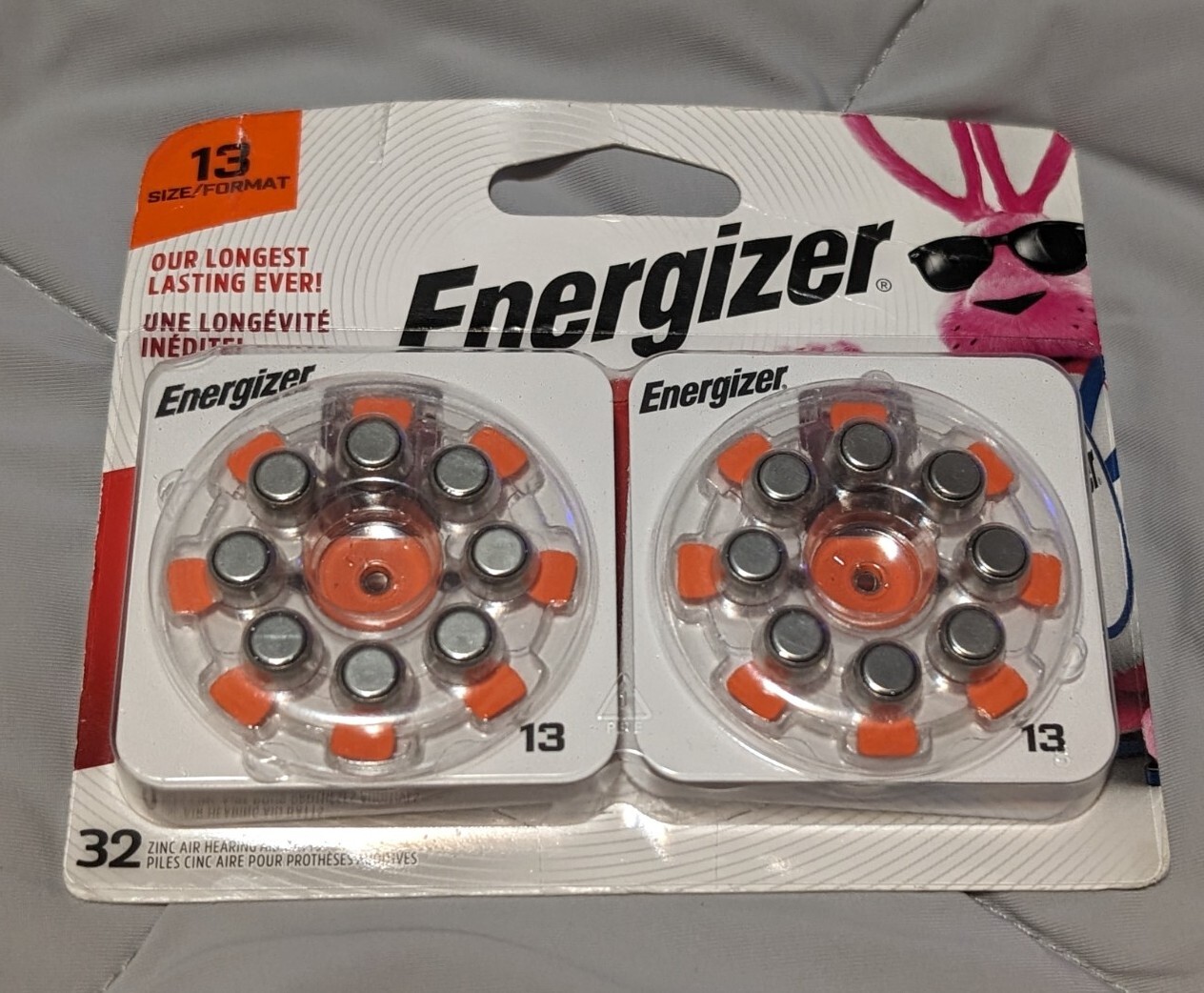 Energizer Hearing Aid Batteries Size 13, Orange Tab, 32 Pieces