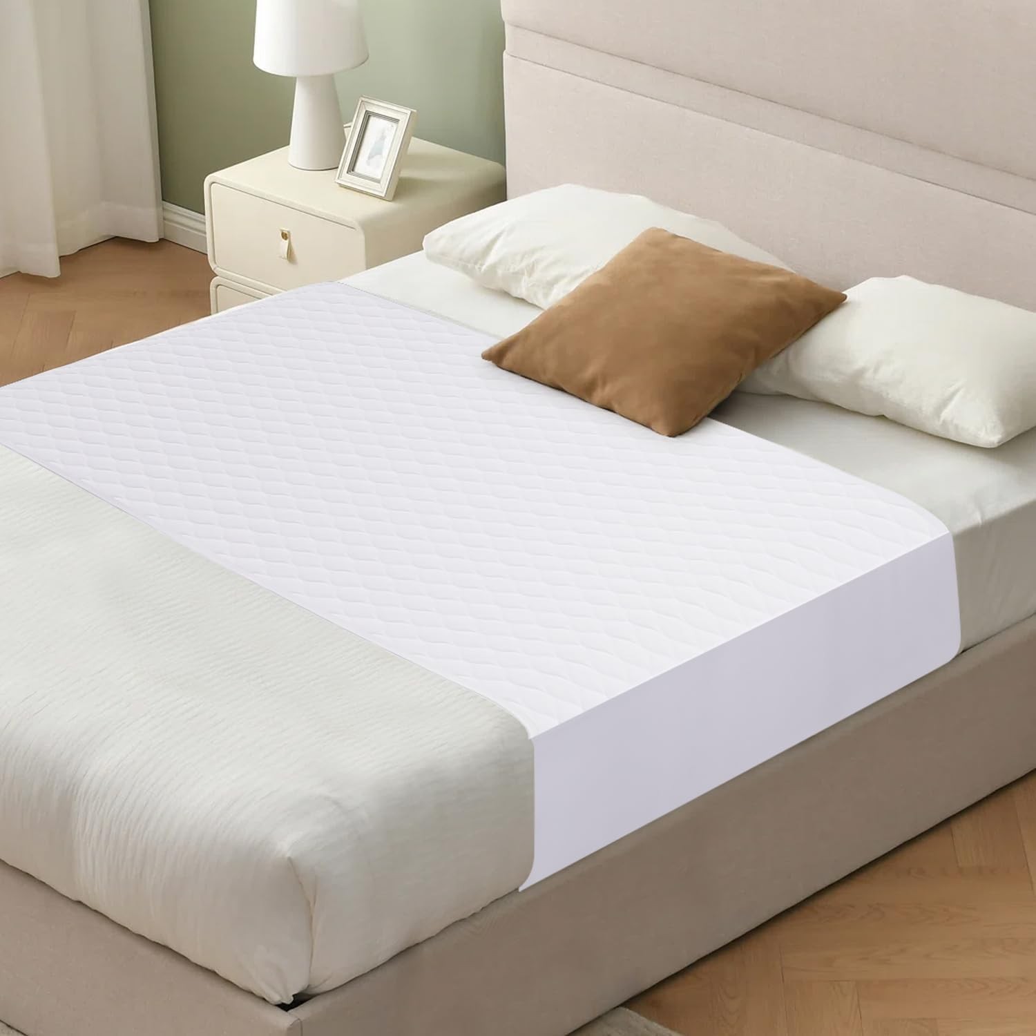 Saddle Style Washable Bed Pad for Incontinence, Queen 36×60 | 2 Pack, White