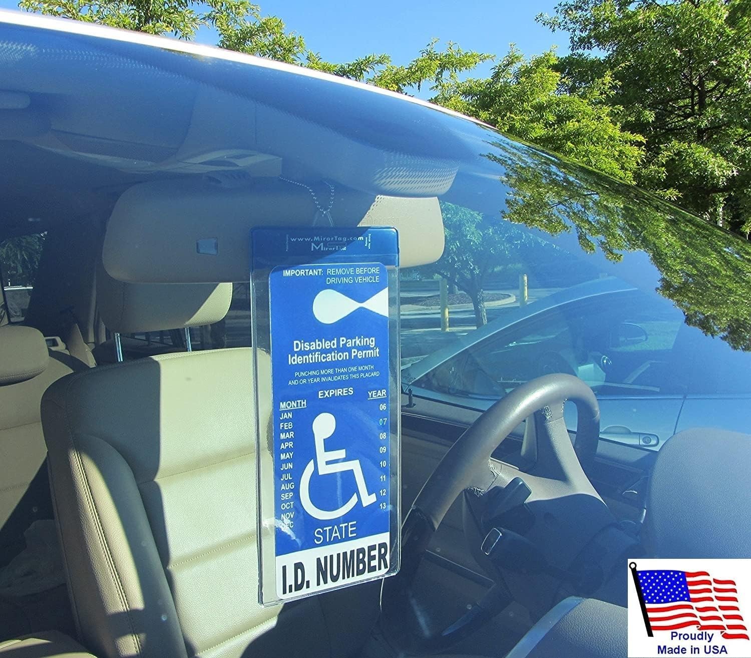 Magnetic Handicap Tag Holder – Fits ALL Mirror Sizes