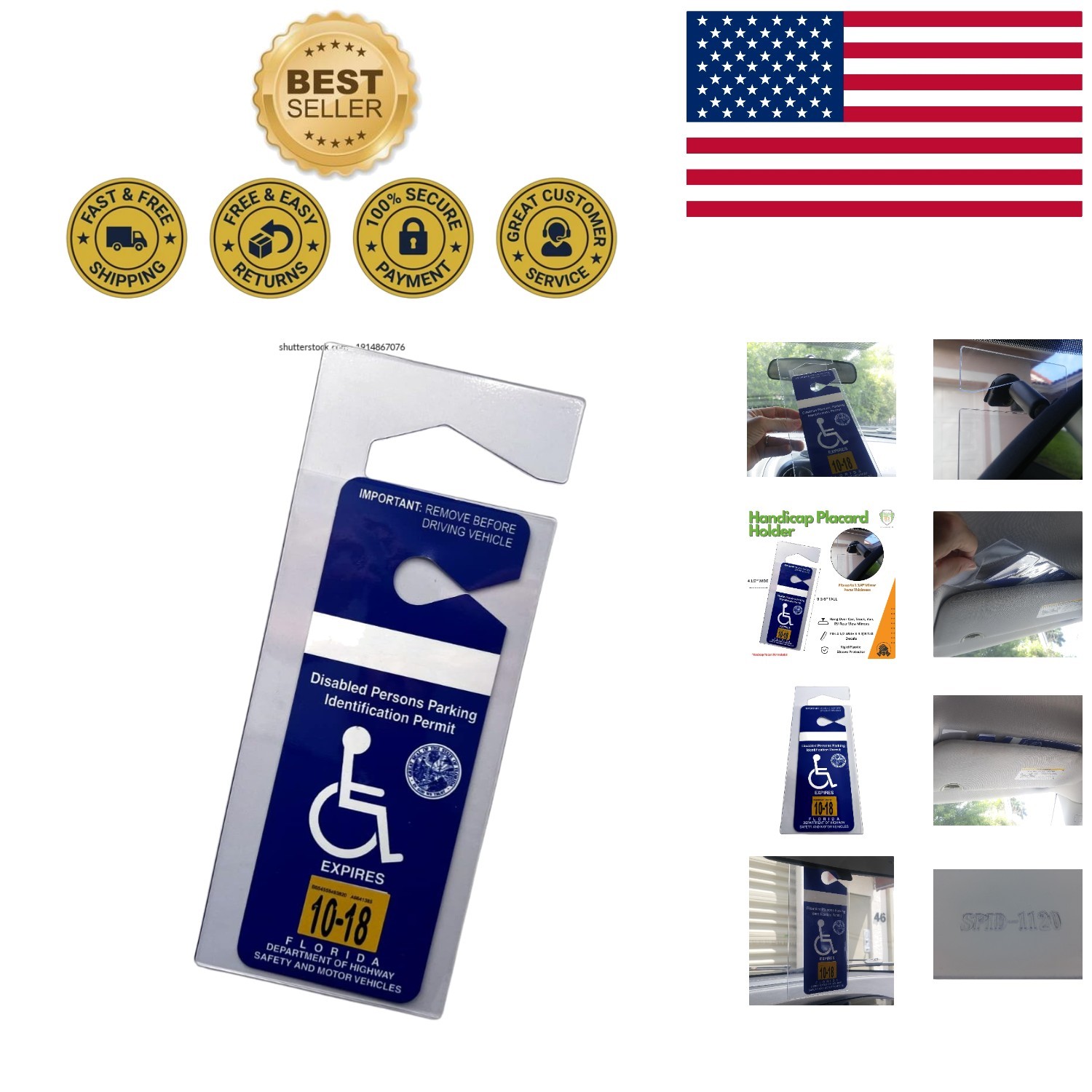 Durable Clear Permit Holder for Rear View Mirror – Perfect for Handicap Tags