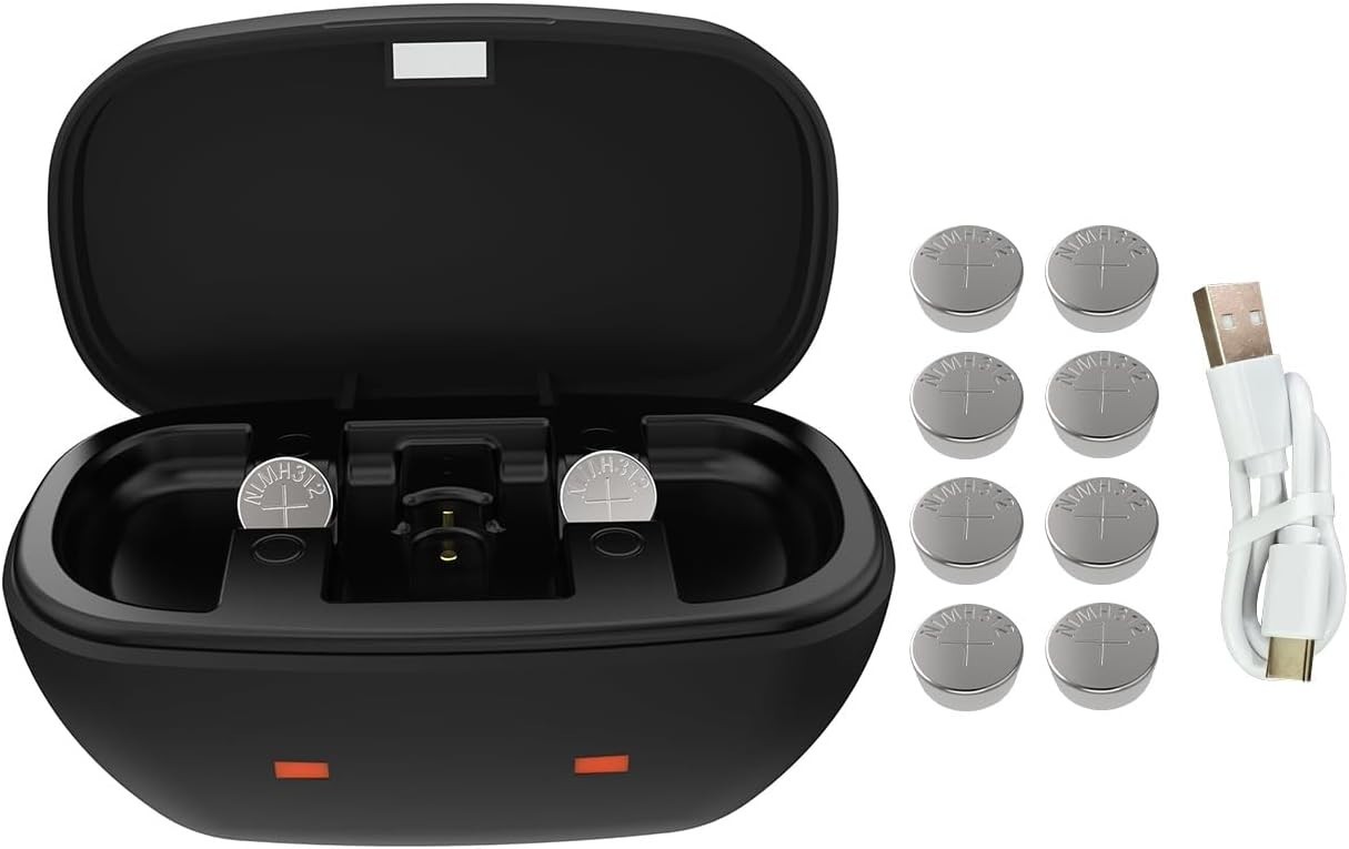 Rechargeable 312 Hearing Aid Batteries and Charger, Hearing Aid Charger Trave…