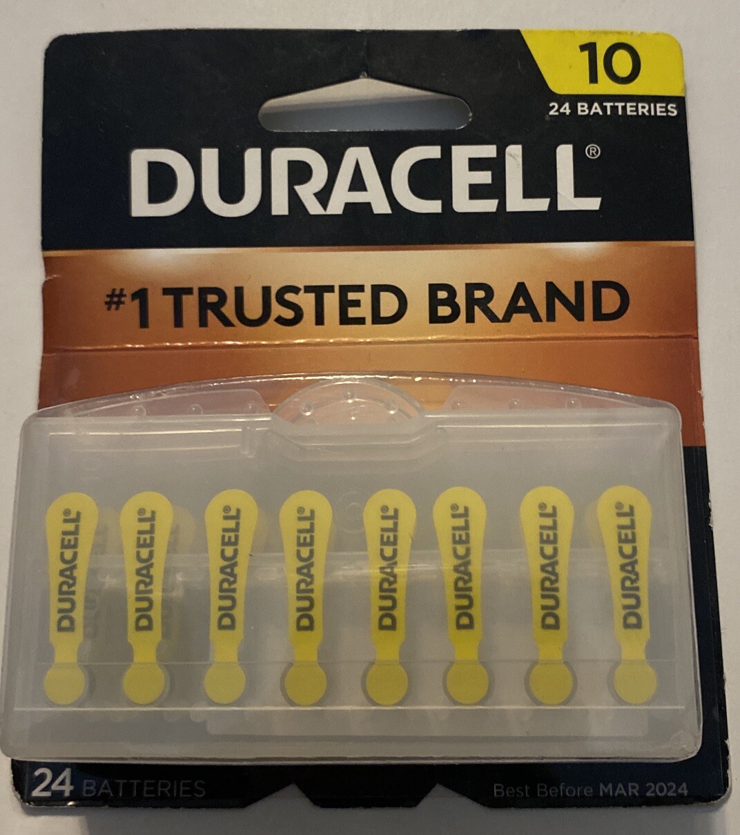 NEW Duracell Hearing Aid Batteries Size 10 – (24 Batteries) -Best before: 3/2024
