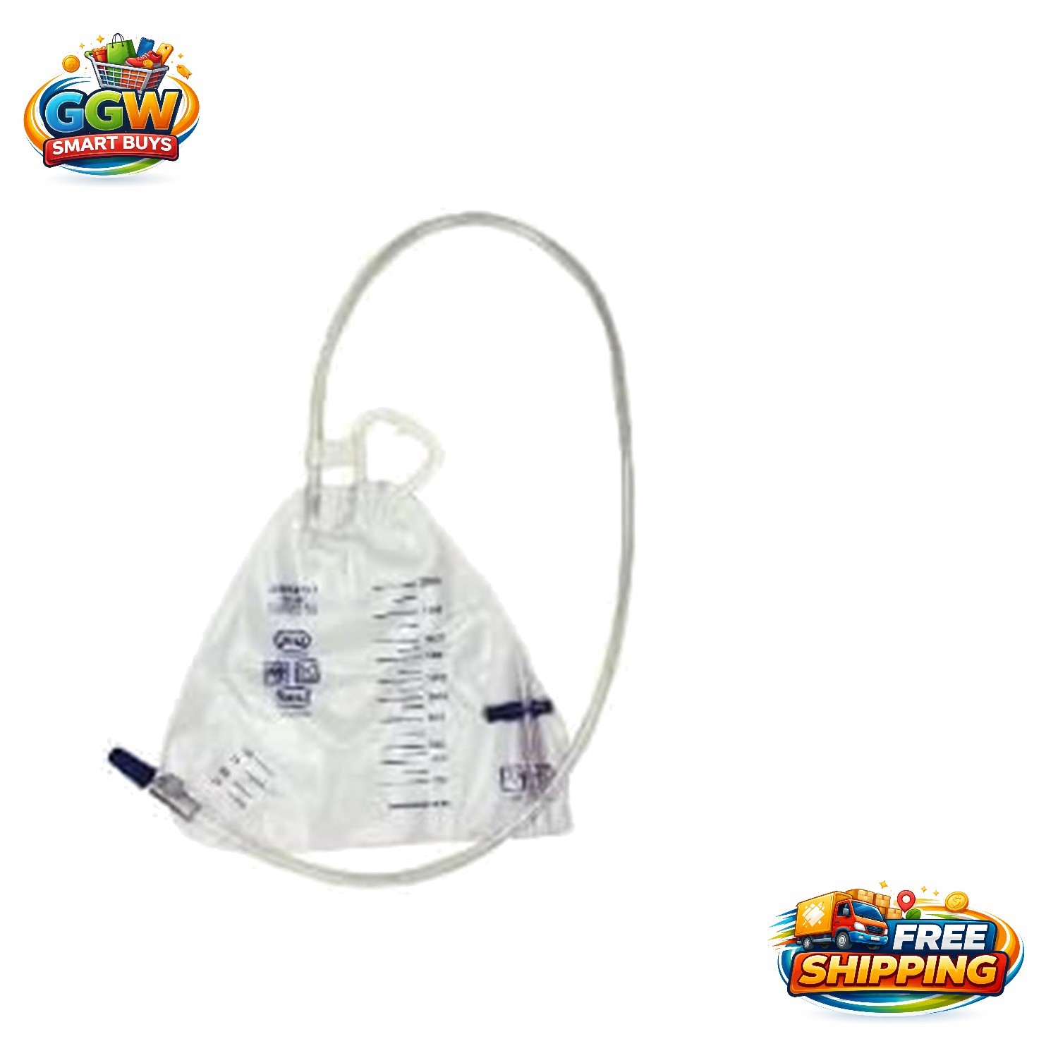 AMSure 2000mL Urinary Drainage Bag – Safe, BPA & Latex-Free for Optimal Comfort
