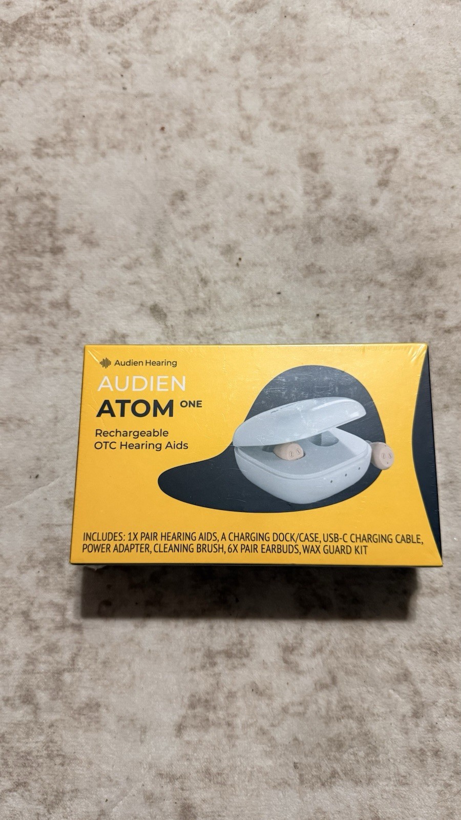 ***OTC Audien Hearing Atom One ITC Rechargeable Hearing Aids Pair w/ Dock Case