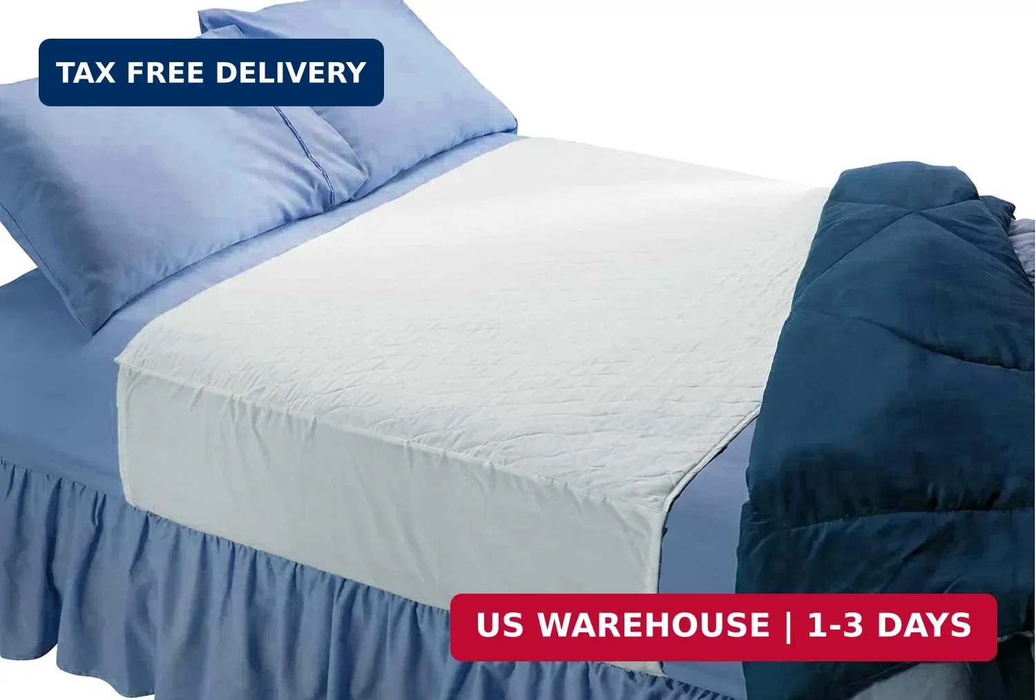 Soft Large Absorbent Waterproof Bed Pad with Tuckable Sides (36 x 60 Inch) – Was