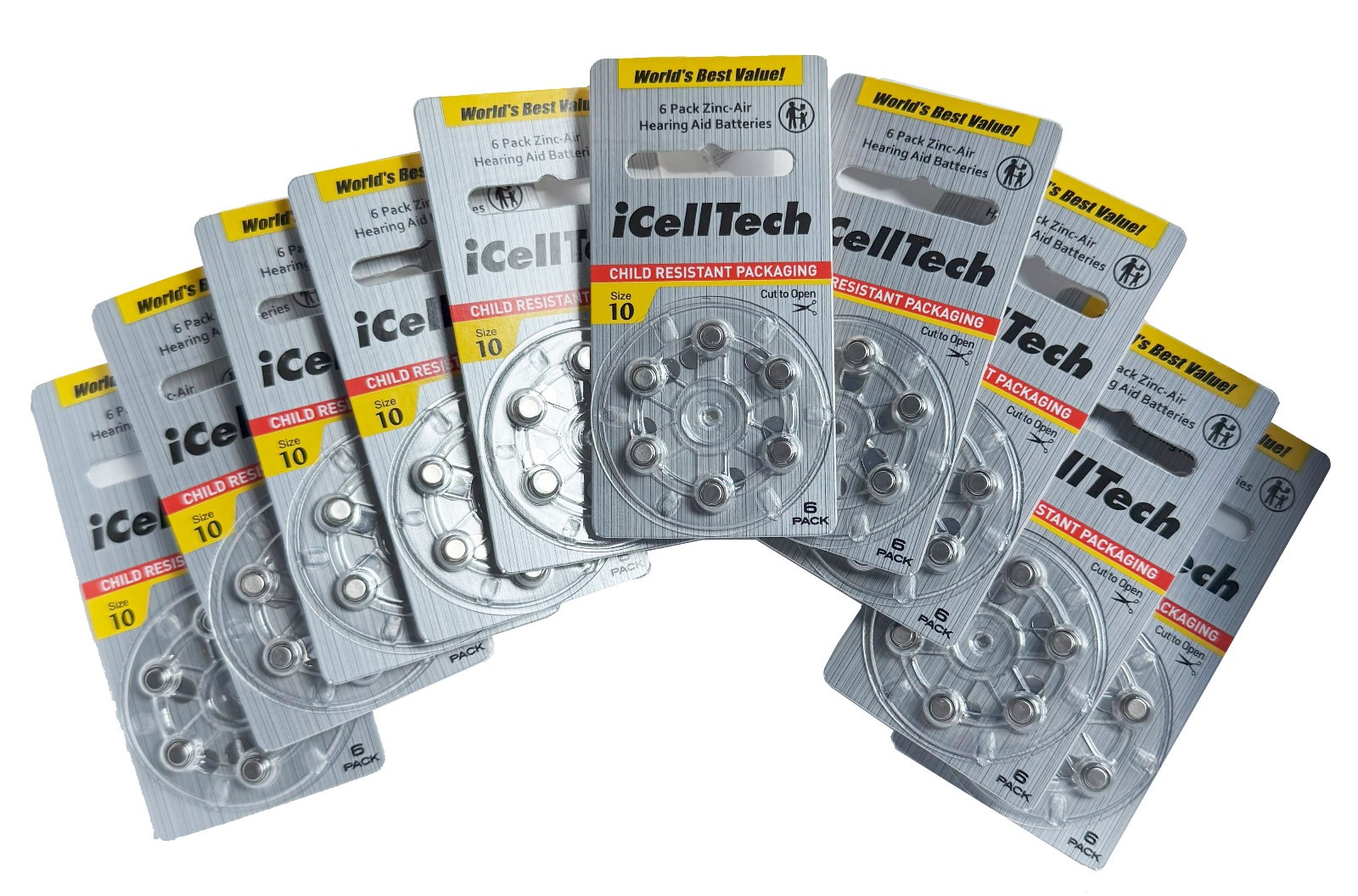 Icelltech Size 10 Hearing Aid Batteries – 180 Count