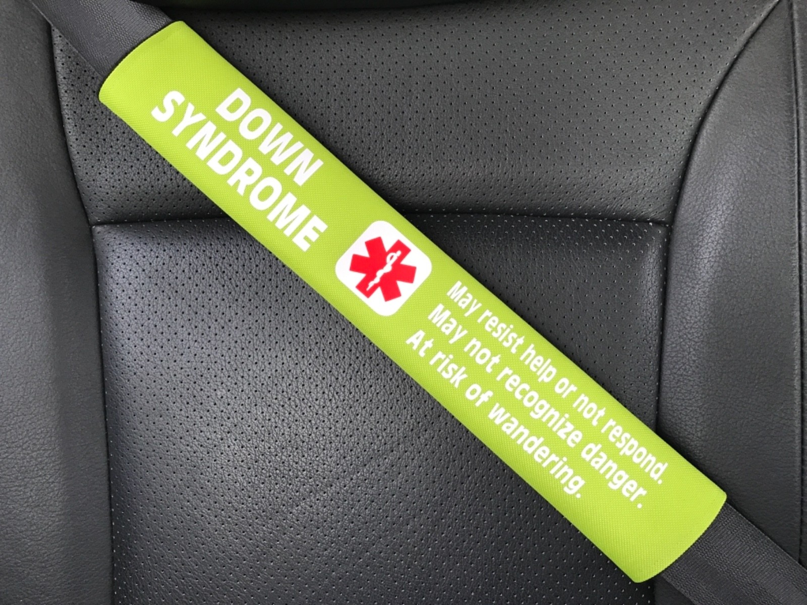 Down Syndrome Medical Alert Seat Belt Cover