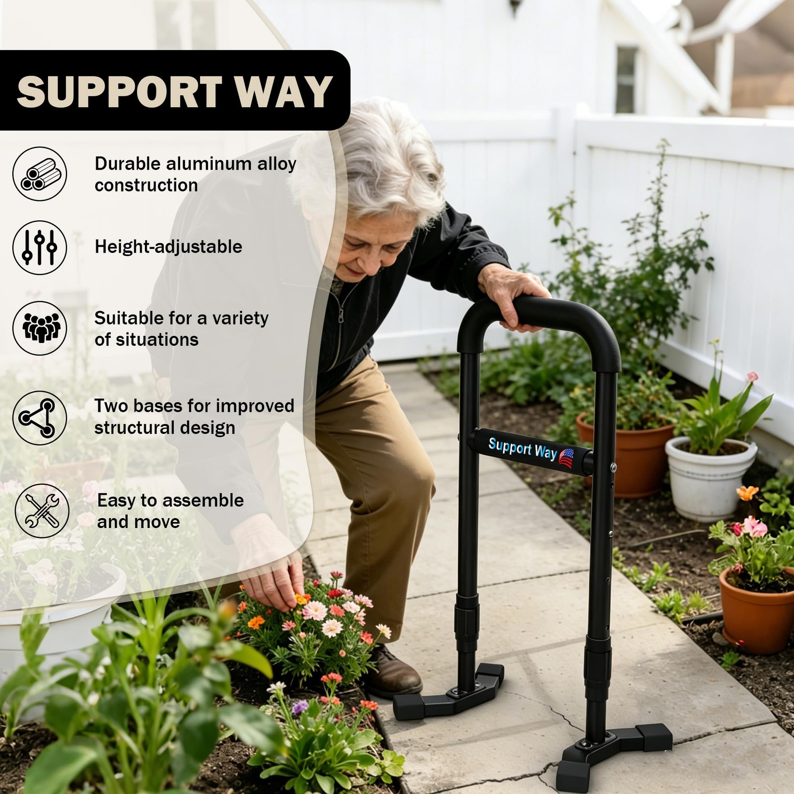 Stand Assist Aid Plus, 20-26.8″ Adjustable Steel Standing Aid for Seniors & E…