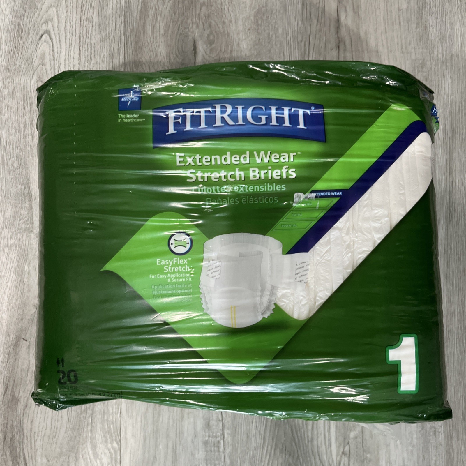 FitRight Extended Wear Stretch Briefs Size 1 31-52″ Waist Overnight