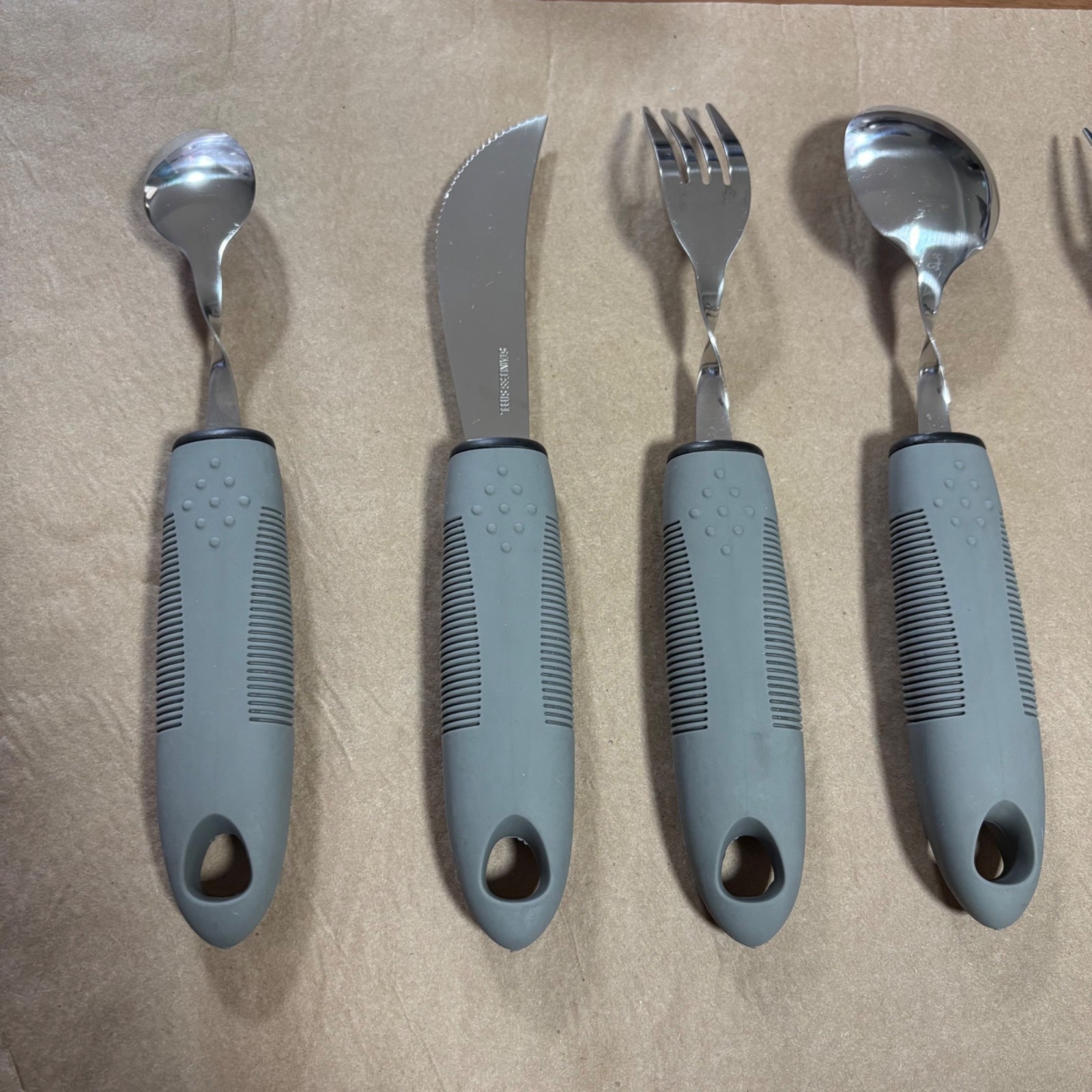 Adaptive Parkinson’s Utensil Food Set Easy Grip Handles Limited Mobility