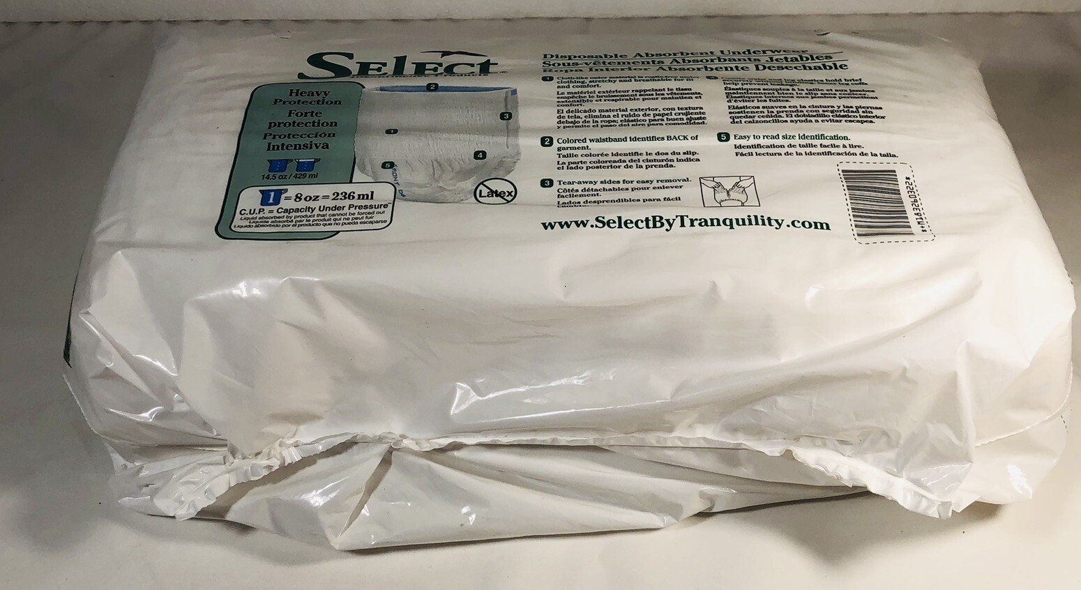 New Sealed 96 ct Tranquility Select Disposable Absorbent Underwear, XS W 17-28″