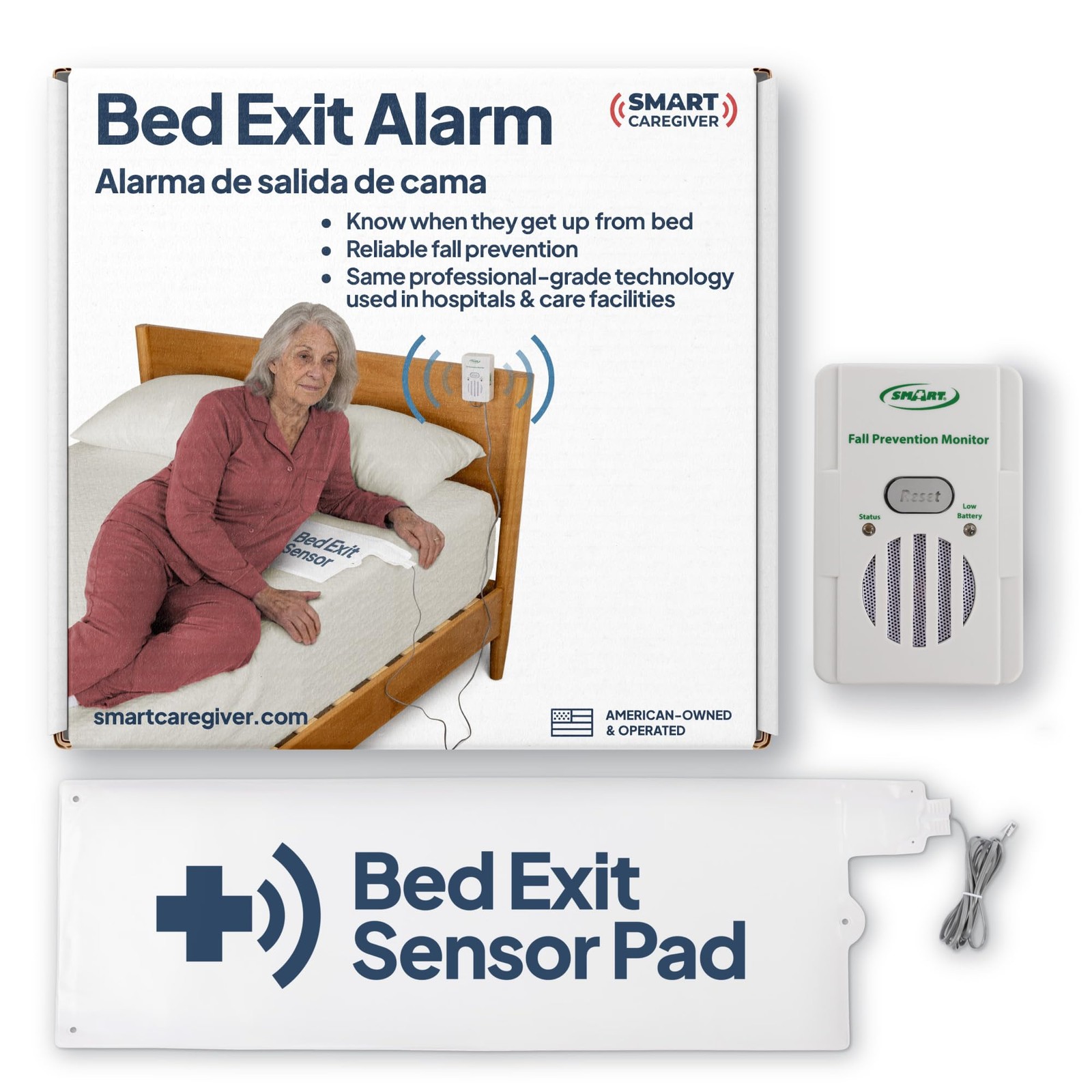 Smart Caregiver Bed Alarm for Elderly Adults – Fall Prevention System with 10…