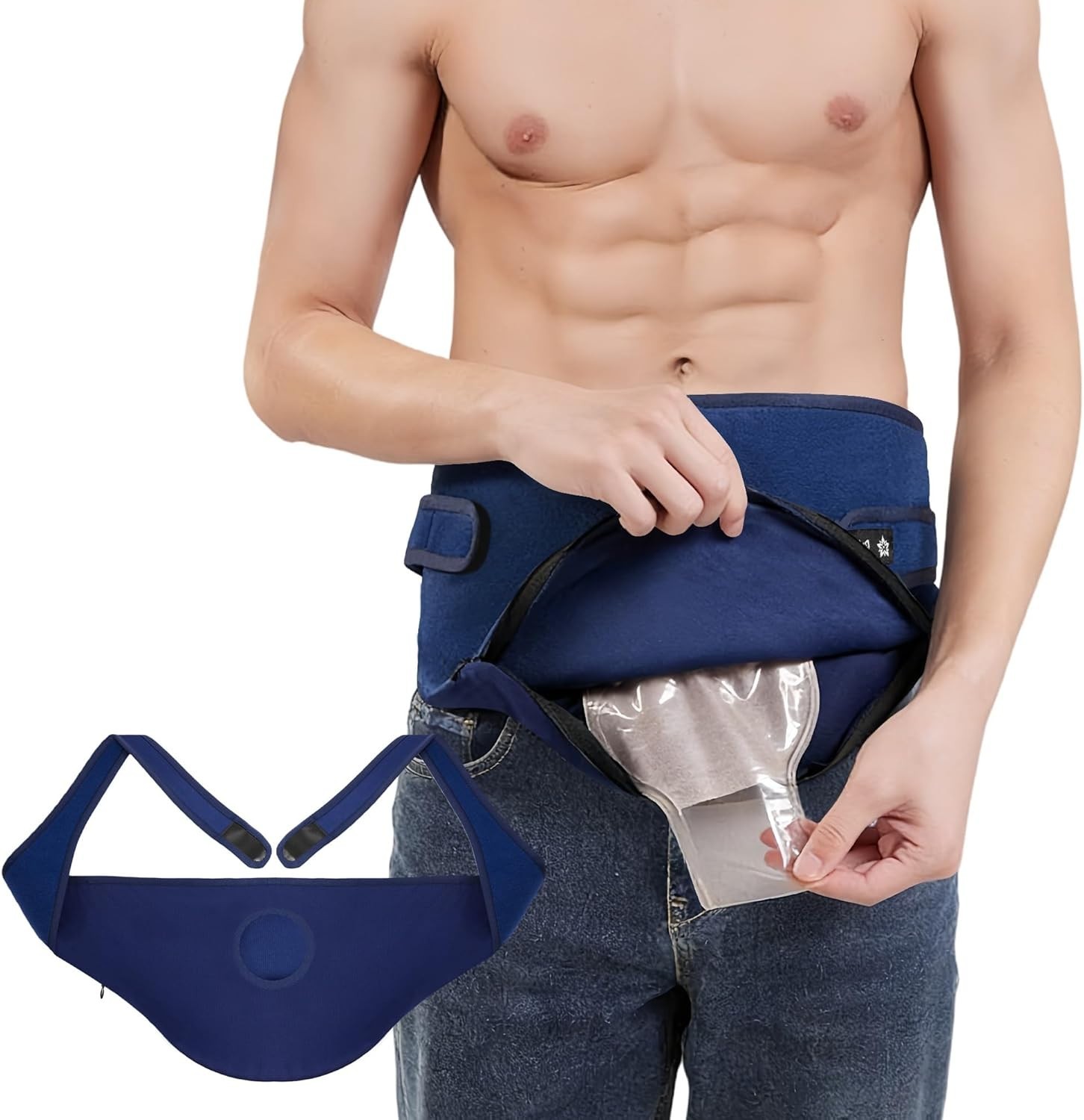 Men and Women’s Adjustable Ostomy Support Belt Inner Pocket One Size Fits Most