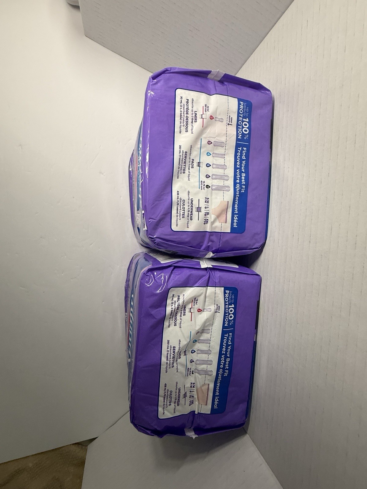 2 Packages Always Discreet Ultimate Extra Long Rated 7 Incontinence Pads 52