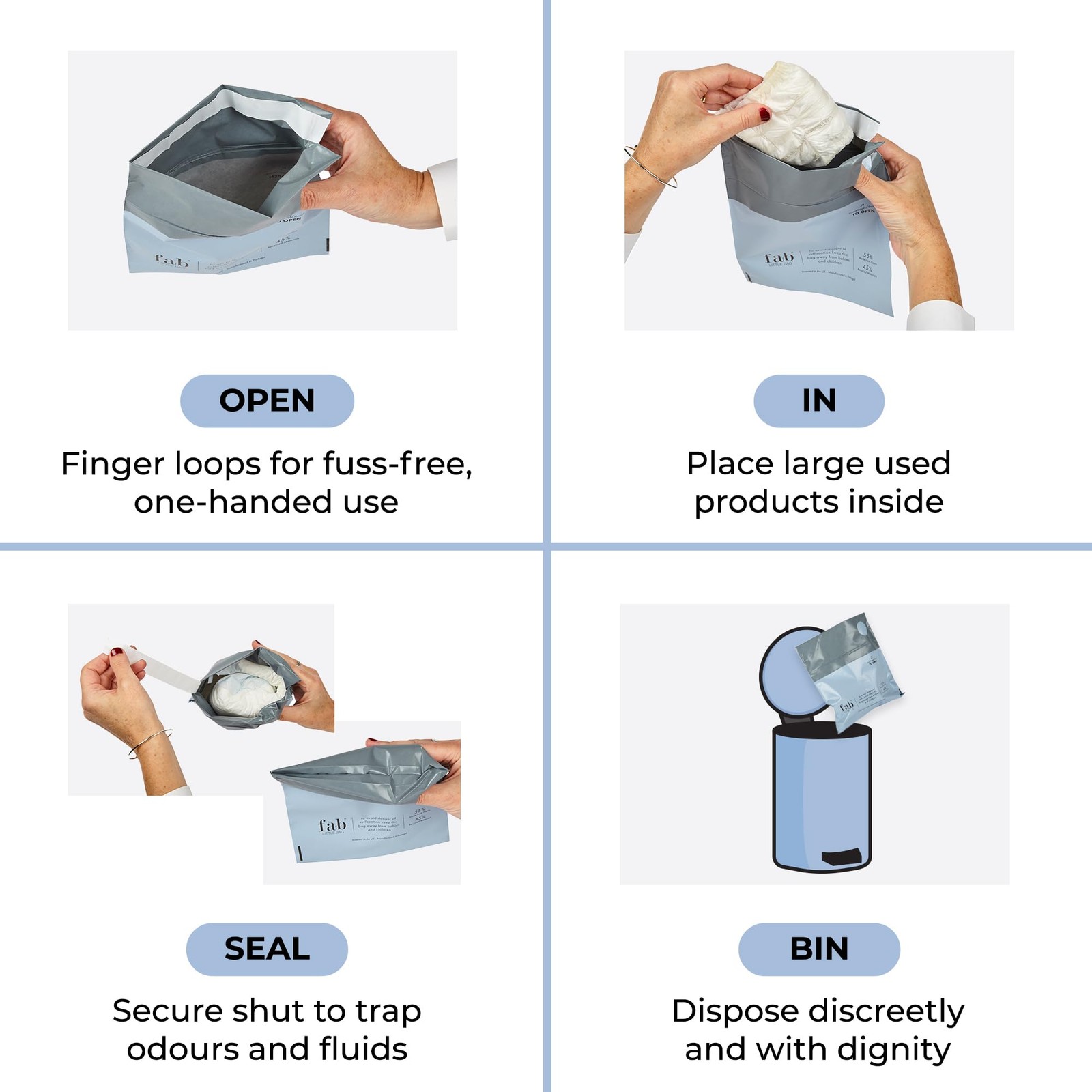 HyGeeni Disposal Bags for Nappies, Incontinence Pads, Ostomy & Catheter Bags …