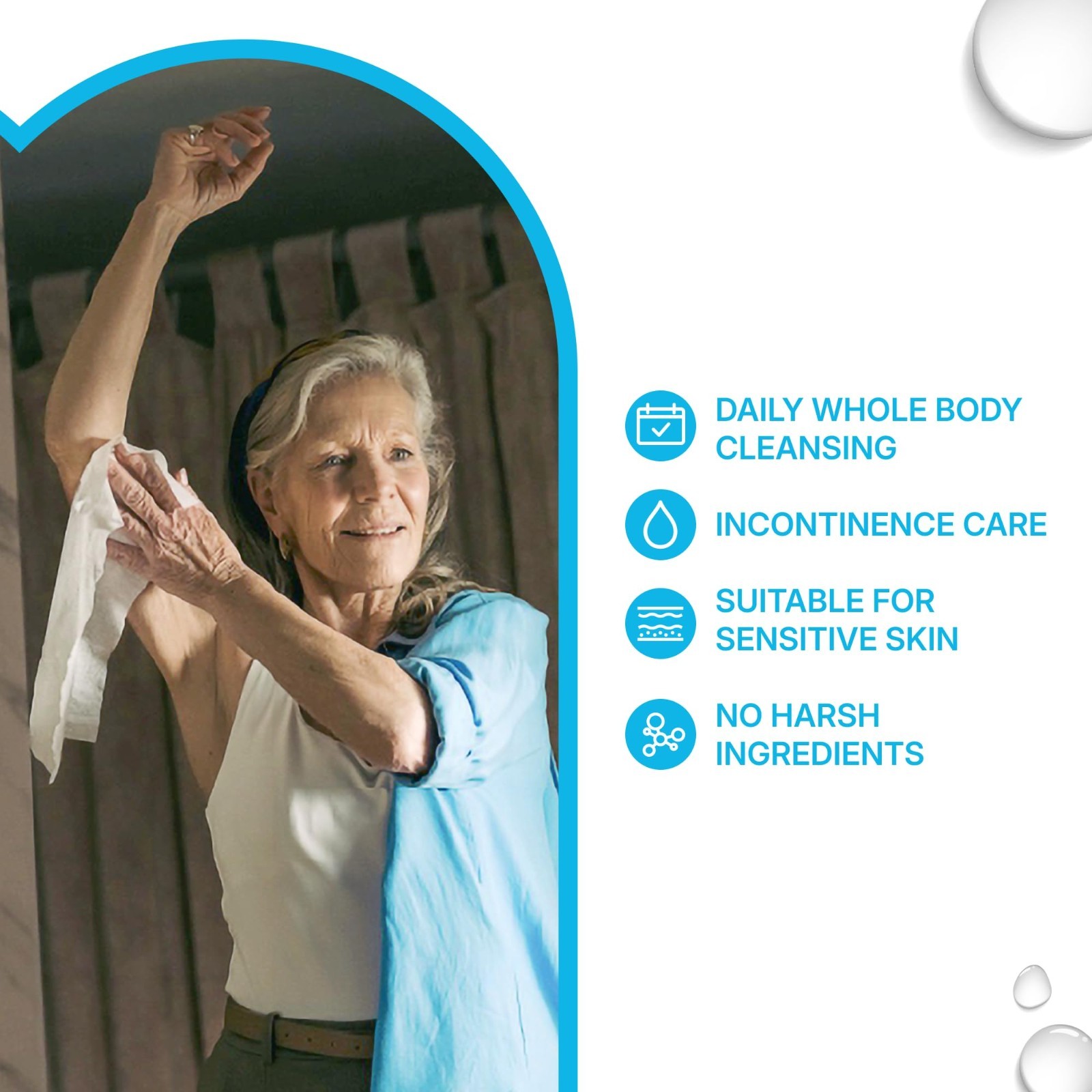 Sensitive Whole Body Cleansing Wipes, 99.9% Purified Water, XL Textured, Fragran