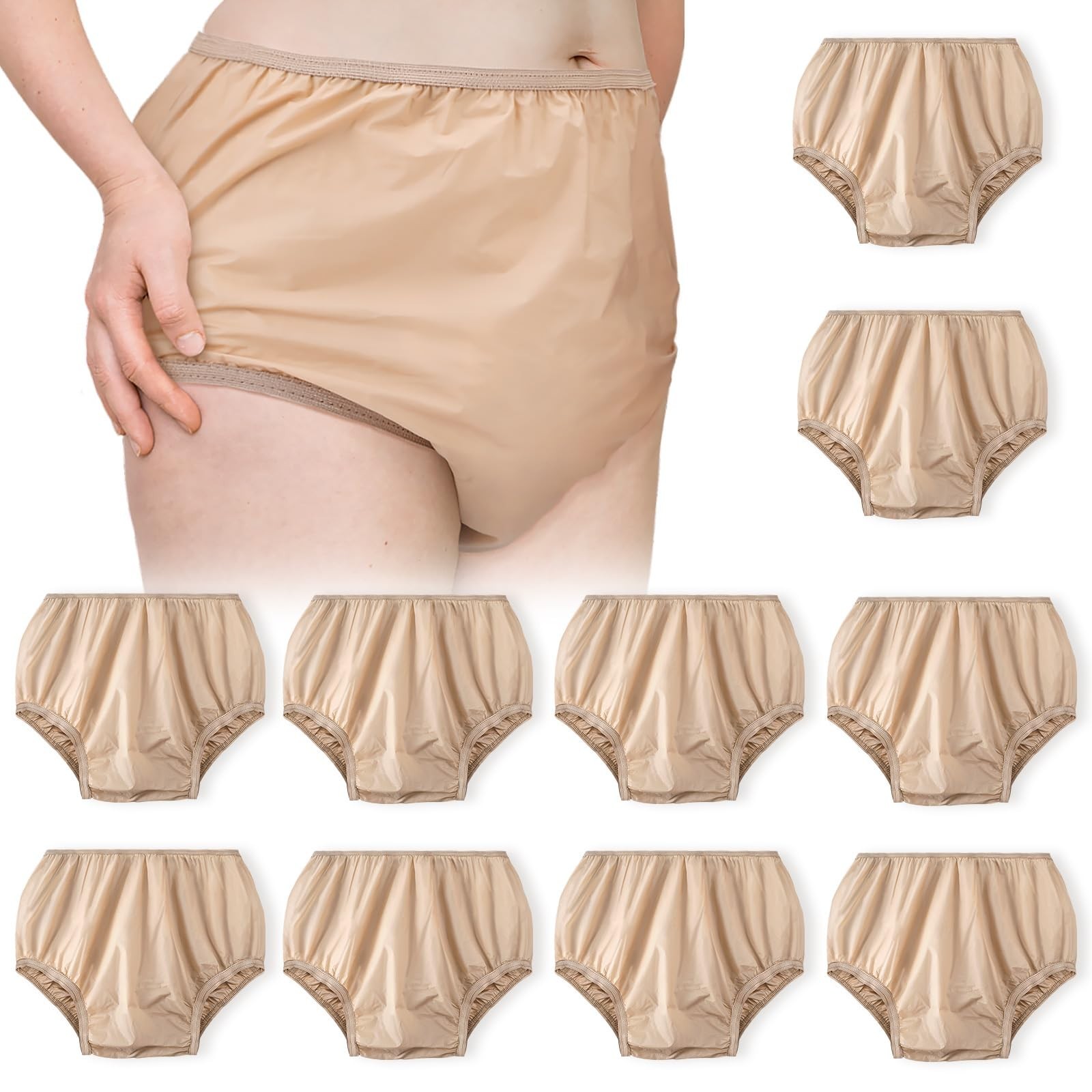 Vinsatin 10 Pc Adult Plastic Diaper Cover Pull-On Cover Pants Reusable Sz XXL