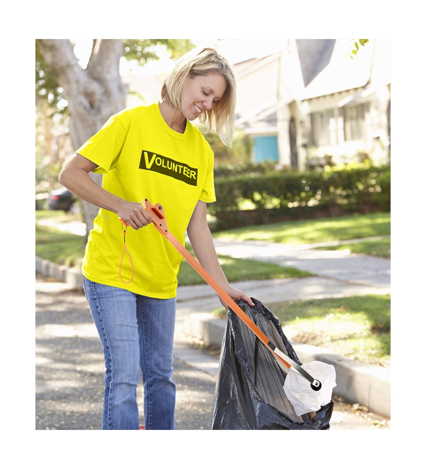 ArcMate Orange-U-Tongs PRO Grade Litter Pick up Tool, Elastic Lanyard, Suctio…