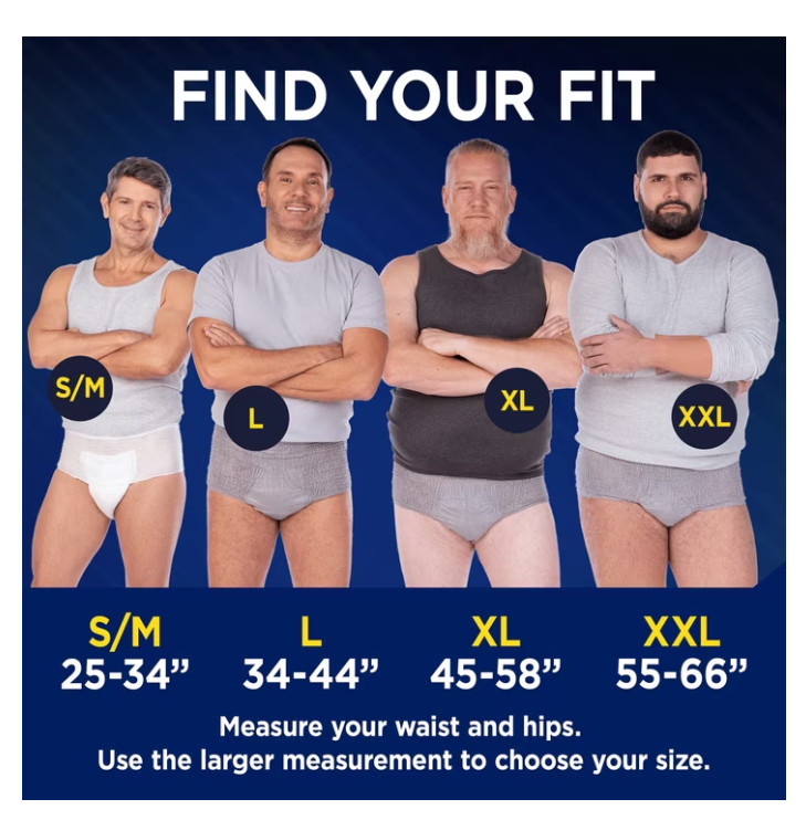 TENA Men Adult Incontinence Underwear Maximum XXL 56 Ct Absorbency