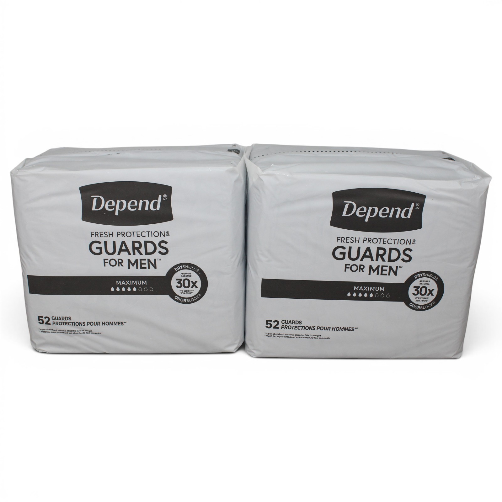 Depend Guards Incontinence Pads for Men, Maximum Absorbency, 104 Count