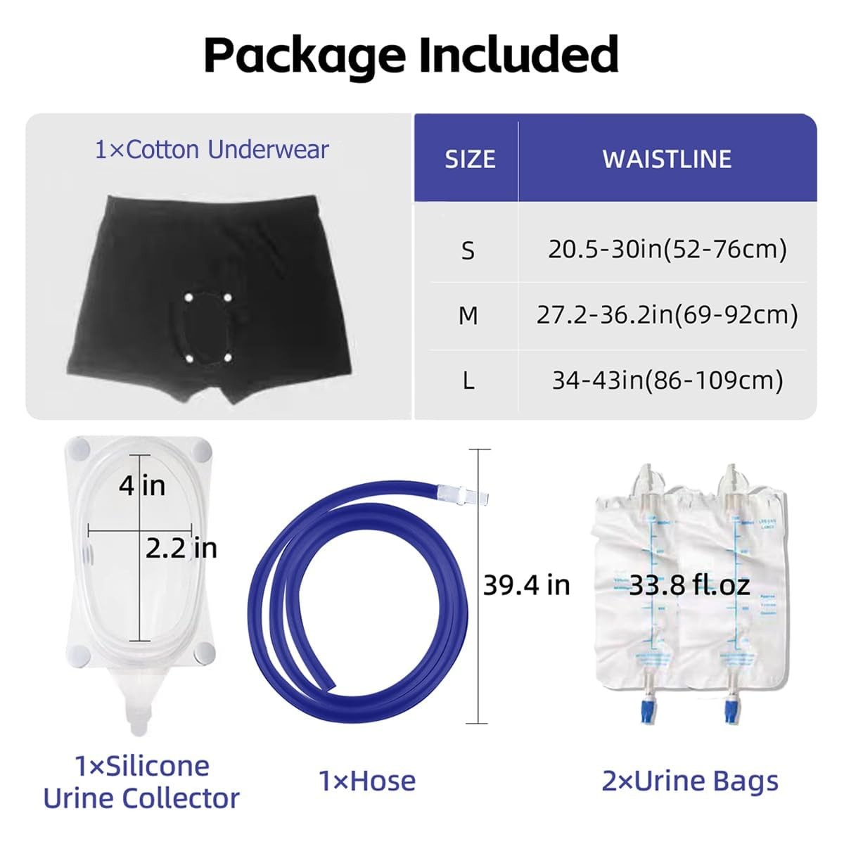 Condom Catheters for Elderly Men Age 80 – Wearable Urinal Underwear with Sili…