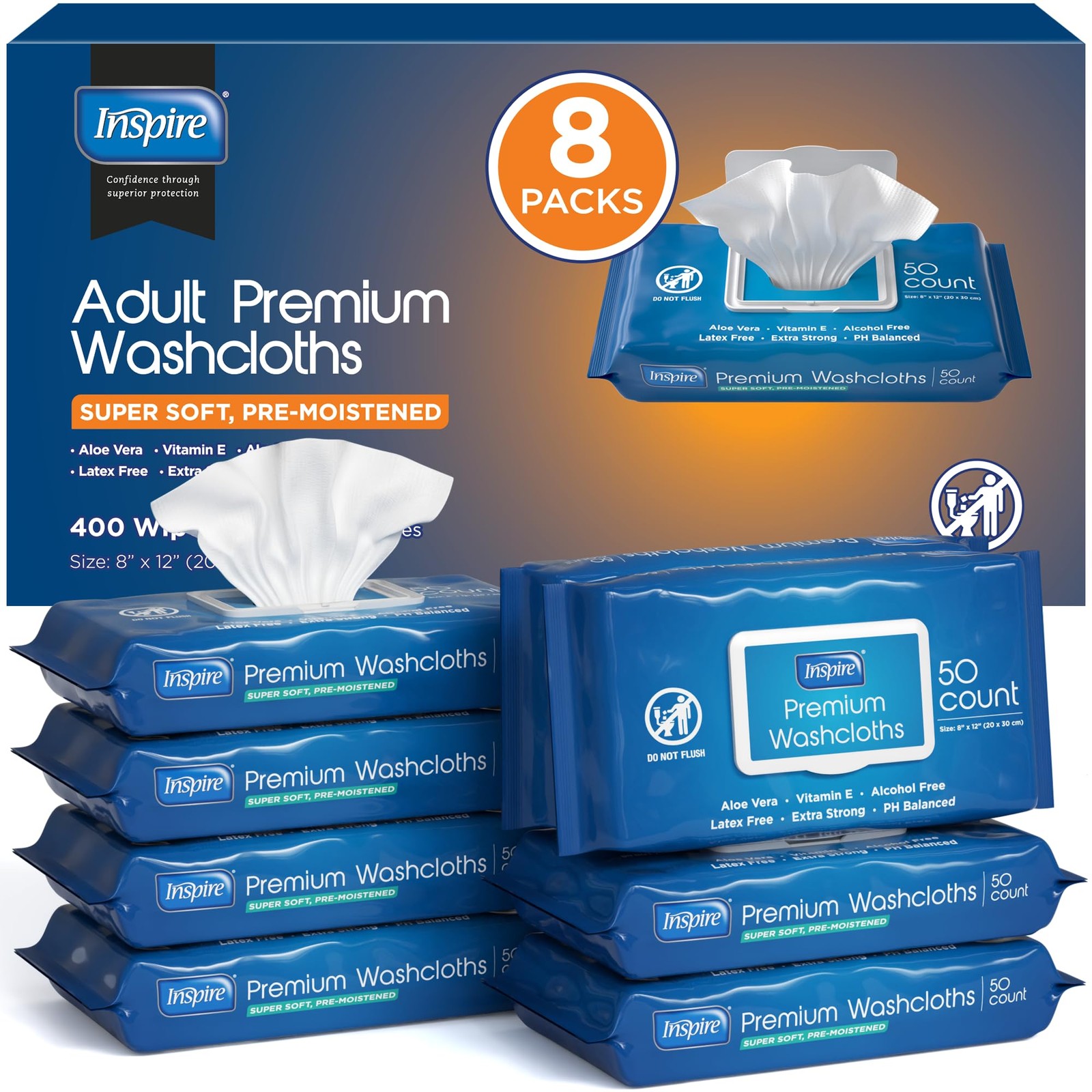 Adult Wet Wipes, Wash Cloths, Incontinence & Cleansing for Elderly Extra Larg…